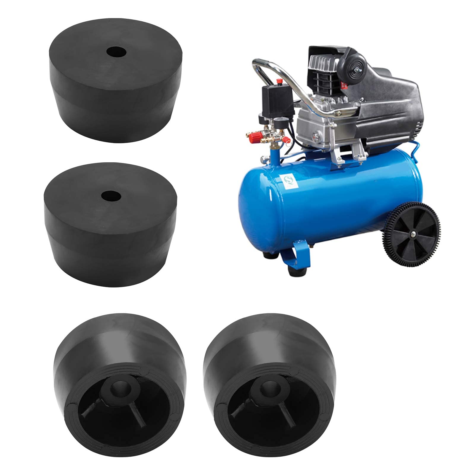 Garosa 4Pcs Black Anti-Vibration Rubber Feet Pads - Replacement Compressor Feet for 1P 2.5P 3P 4P 5P Air Compressors & Generators - Reduce Noise & Vibration in Workshops, Garages & Job Sites