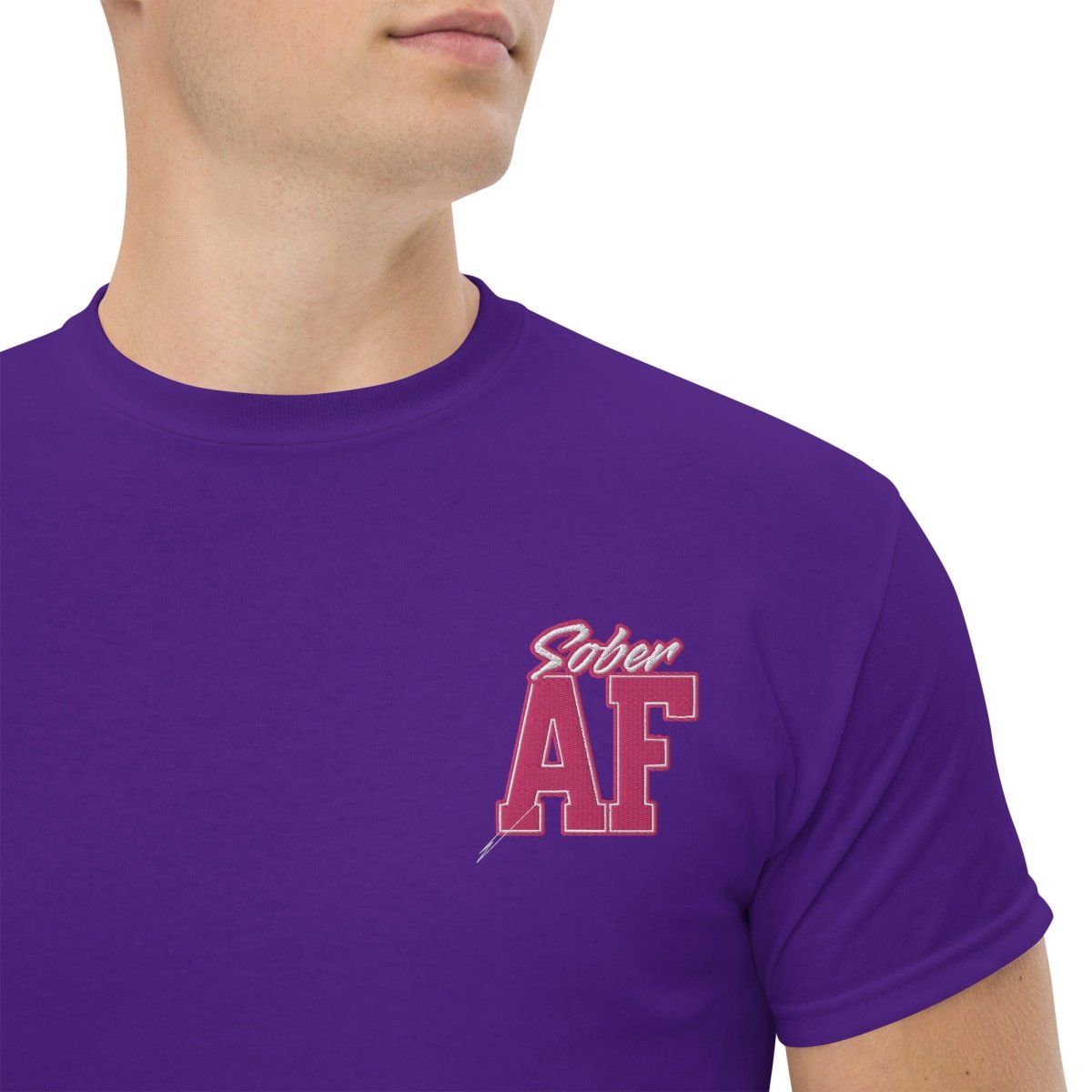 Sober AF Embroidered Unisex Classic T-Shirt - Comfortable Cotton Tee for Everyday Wear, Street Style & Casual Outfits