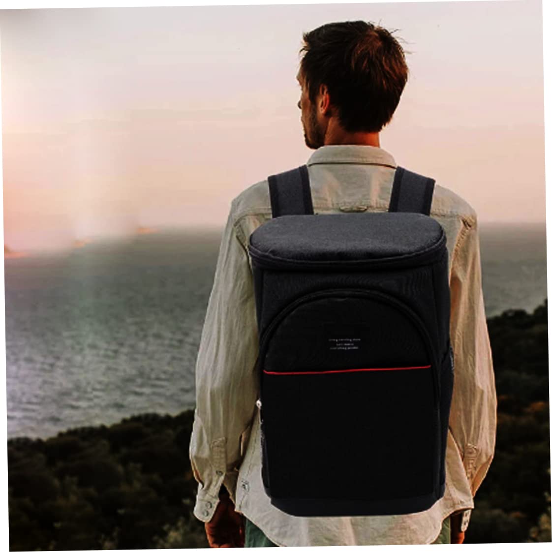 Insulated Cooler Backpack - Lightweight Soft-Sided Cooler Bag for Beach, Picnic, Camping & Lunch - Gray with Club Head Cover - Perfect for Outdoor Adventures, Travel & Sports Events