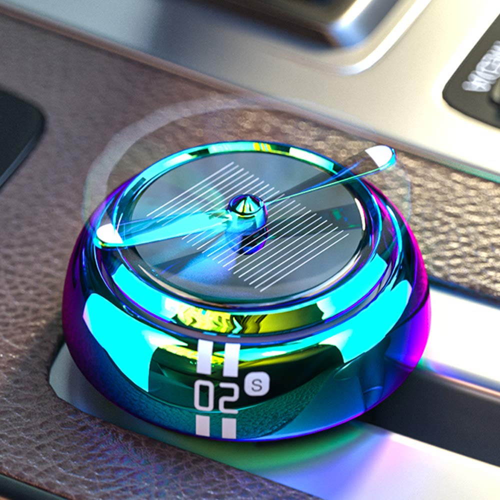 Solar Powered Rotating Car Air Freshener - Aromatherapy Diffuser with Cologne Scent for Auto Interior | Perfect for Commuting, Road Trips & Office Parking