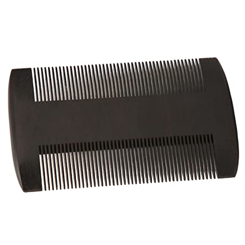 Professional African Blackwood Beard Comb - Double Sided Fine & Wide Teeth for All Hair Types - Perfect for Grooming, Styling & Lice Removal - Ideal for Men's Daily Care & Barber Salon Use