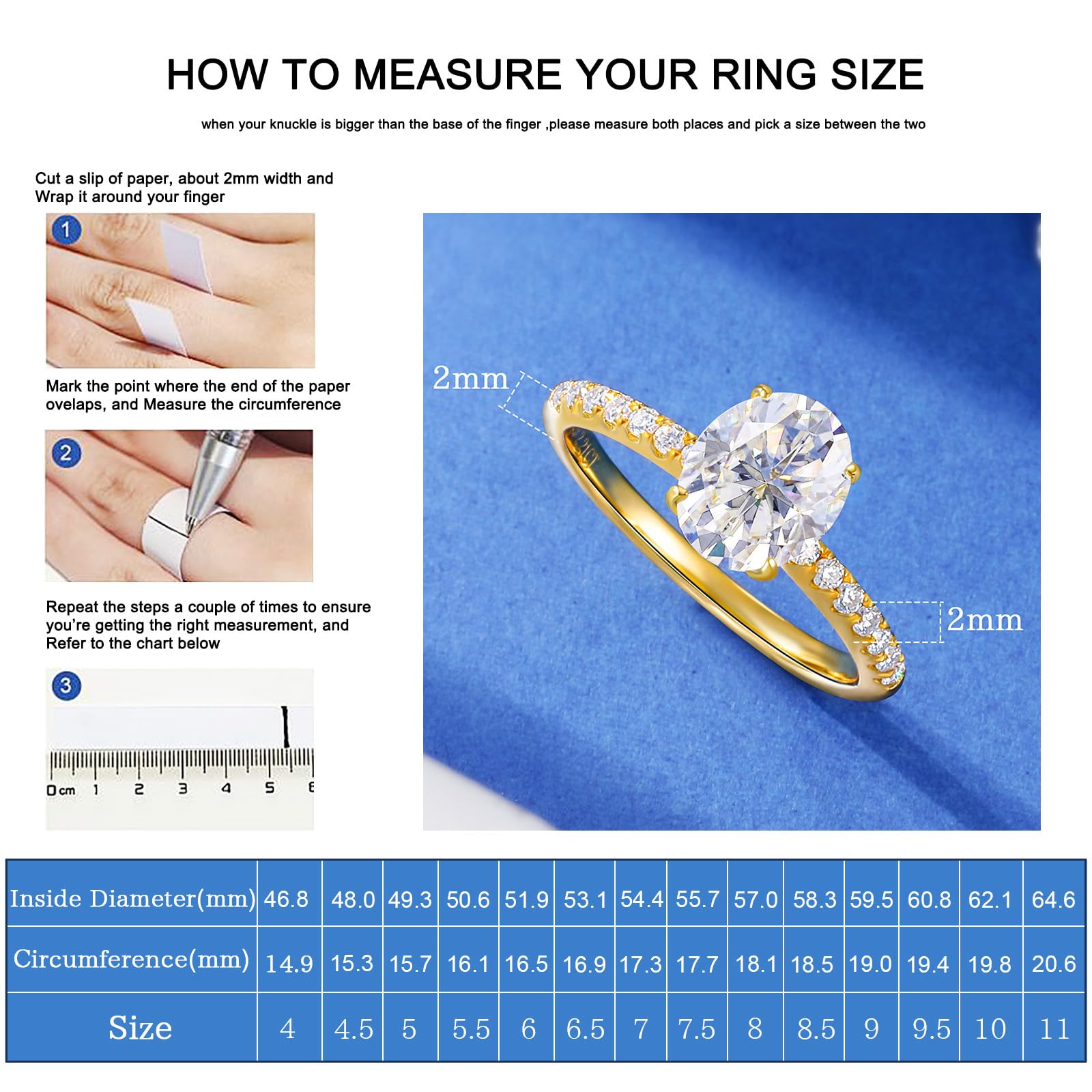 1.5-2 Carat Oval Moissanite Engagement Ring for Women - 18K Gold Plated Halo Ring with S925 Sterling Silver - VVS1 D Color Lab-Created Diamond Alternative - Wedding Band, Anniversary & Valentine's Day Gift for Her - Perfect for Proposals, Bridal Jewelry and Special Occasions