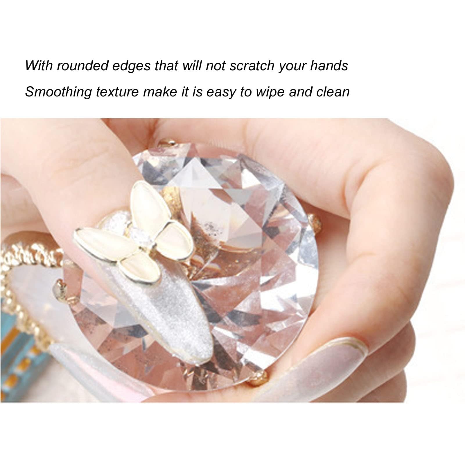 Double-Sided Resin Nail Art Palette for Color Mixing & Nail Polish - Gold Nail Photography Prop for Salon, DIY Manicure & Professional Nail Shows