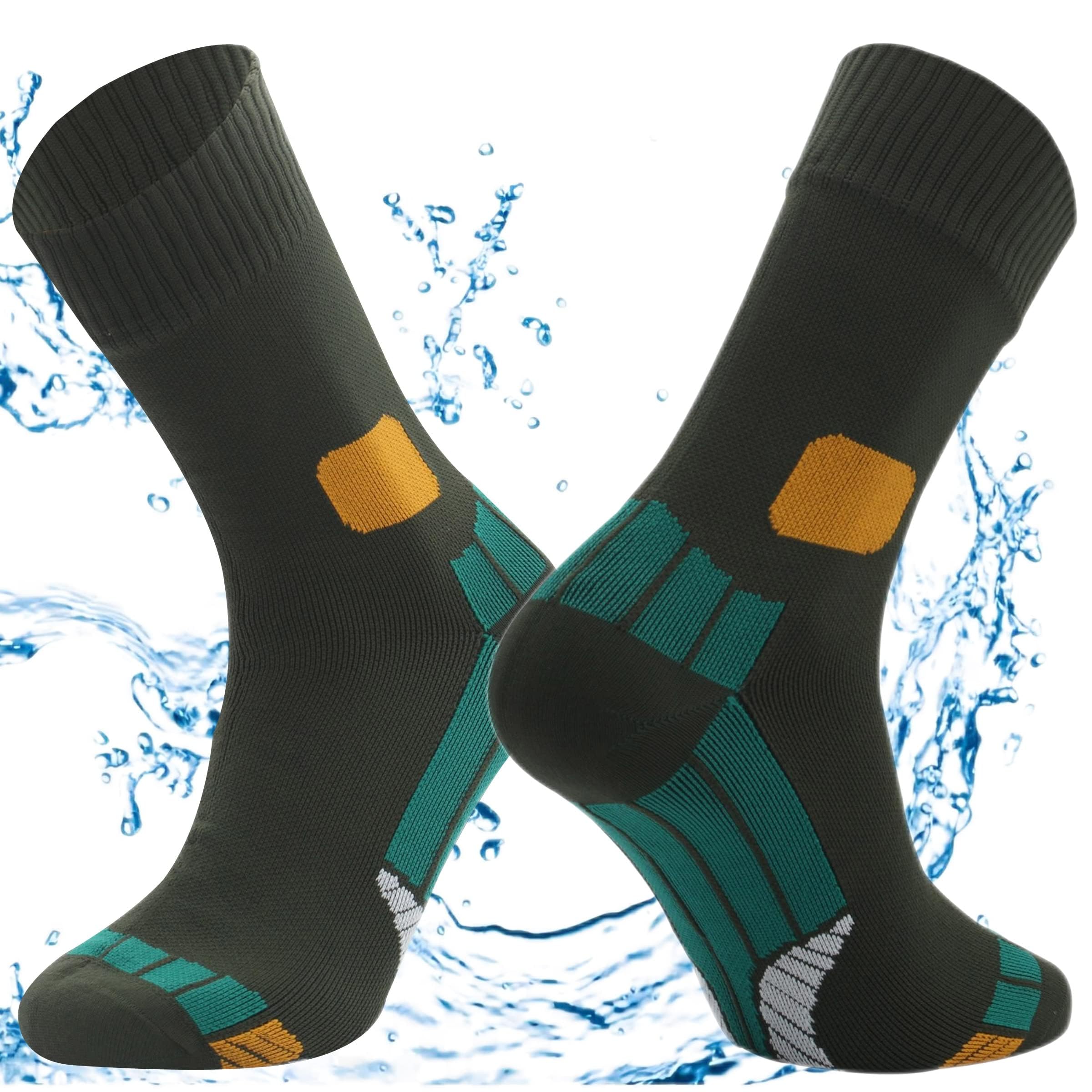 Waterproof Socks for Men & Women - Breathable Cushioned Hiking, Skiing & Outdoor Sports Crew Socks - Perfect for Hiking, Wading, Skiing & Winter Activities