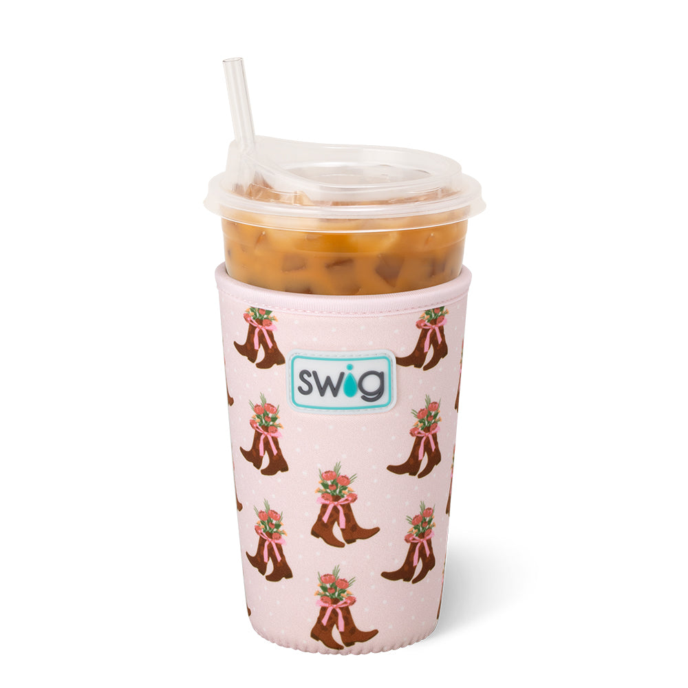 Cowgirl Coquette Medium Iced Cup Coolie - Insulated Tumbler for Cold Drinks, Perfect for Summer, Picnics, and Outdoor Adventures