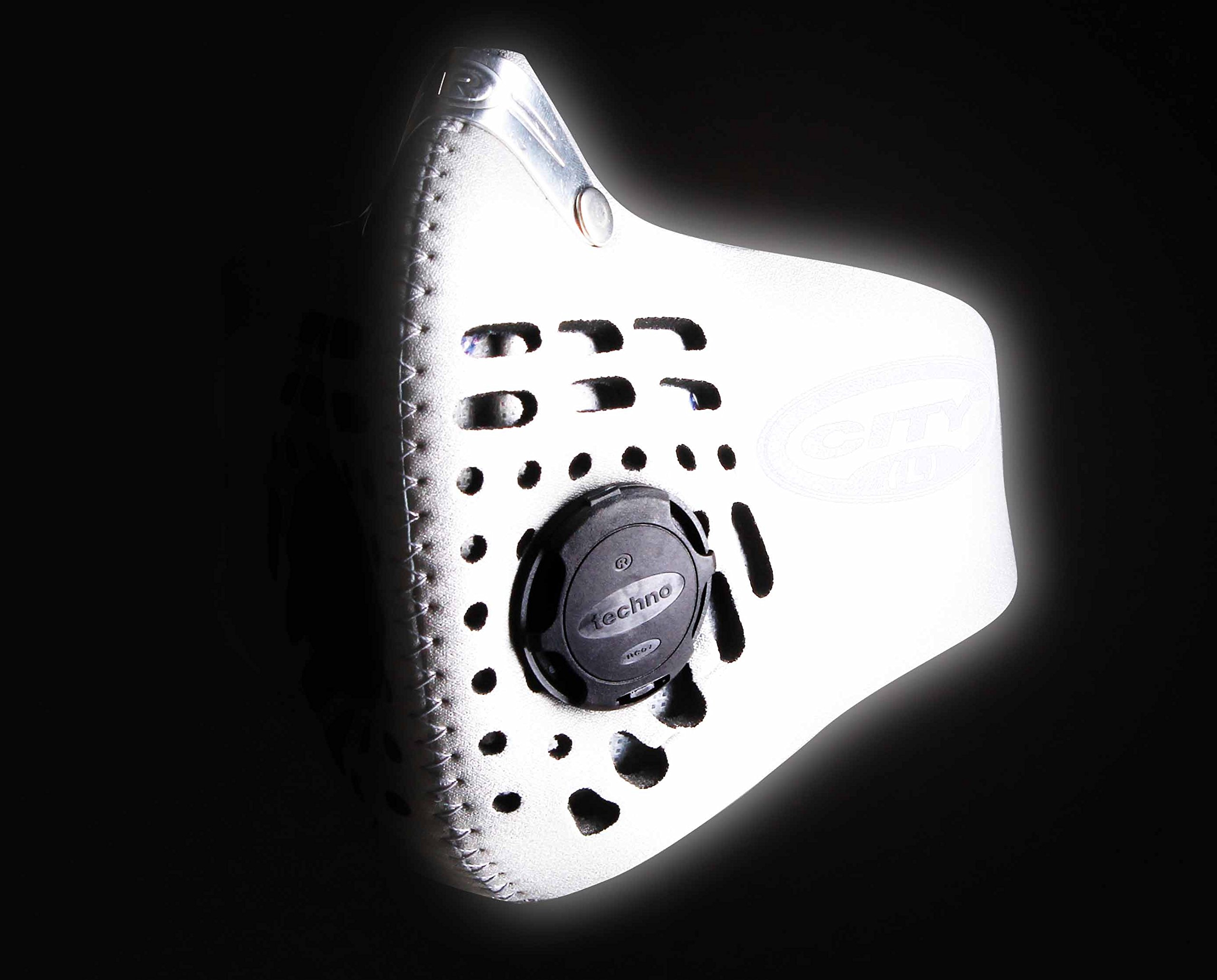 Respro Techno Mask - Medium Size, Black - Anti-Pollution Cycling Face Mask for Urban Commuting & Outdoor Sports