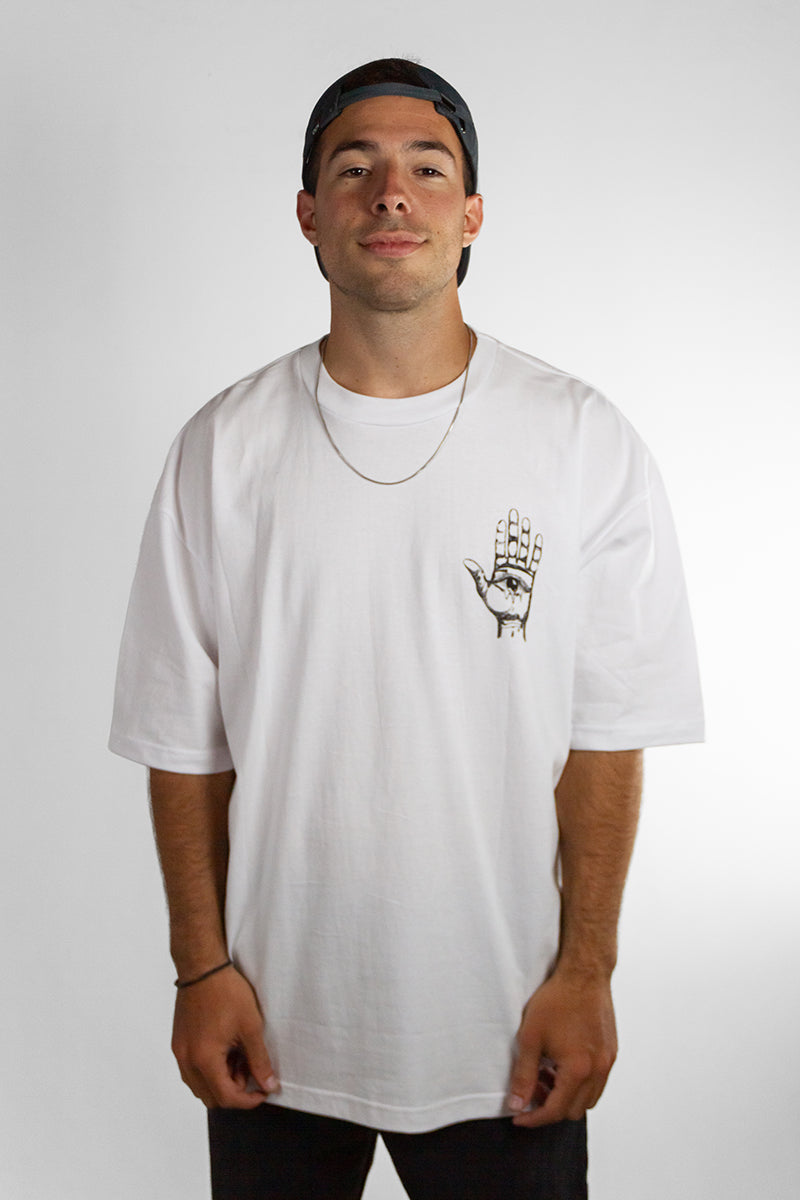 Original Oversize White T-Shirt for Men - Ocn H Brand - Comfortable Cotton Streetwear for Casual Wear, Gym & Everyday Outfits