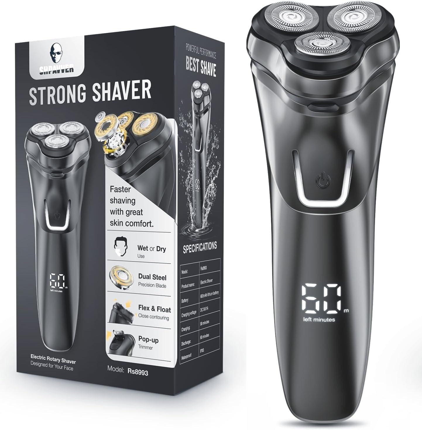 Best Electric Razor for Men - Waterproof Cordless Rechargeable Shaver with Precision Blades - Perfect for Travel, Gym & Daily Shaving at Home