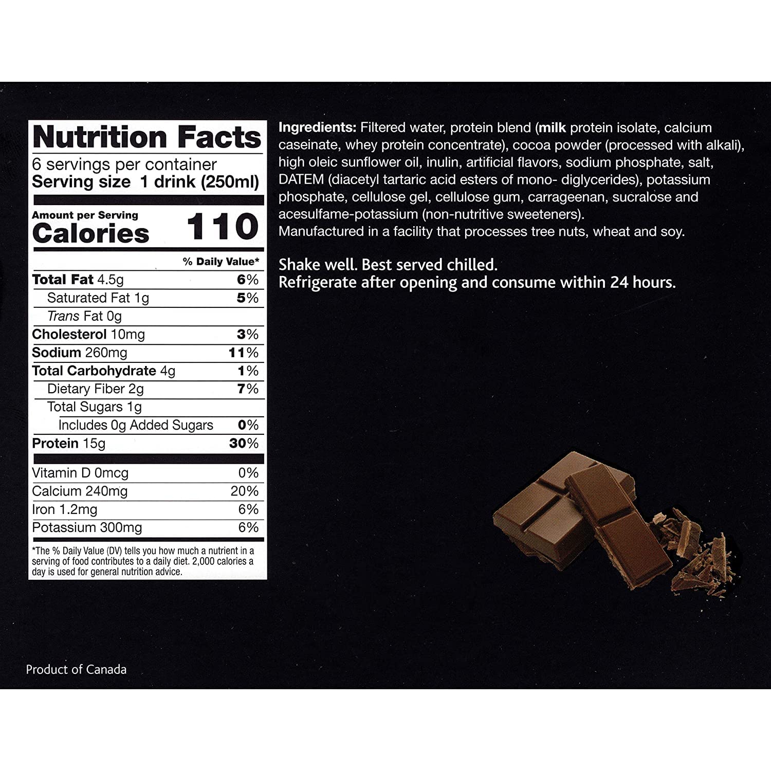 24 Pack High Protein Ready-to-Drink Shakes - 15g Protein, Low Calorie, Low Fat, Low Carb, Low Sugar, Gluten Free, Ideal Protein Compatible - 6 Servings Per Box (Chocolate) | Perfect for Post-Workout Recovery, Weight Management & On-the-Go Nutrition
