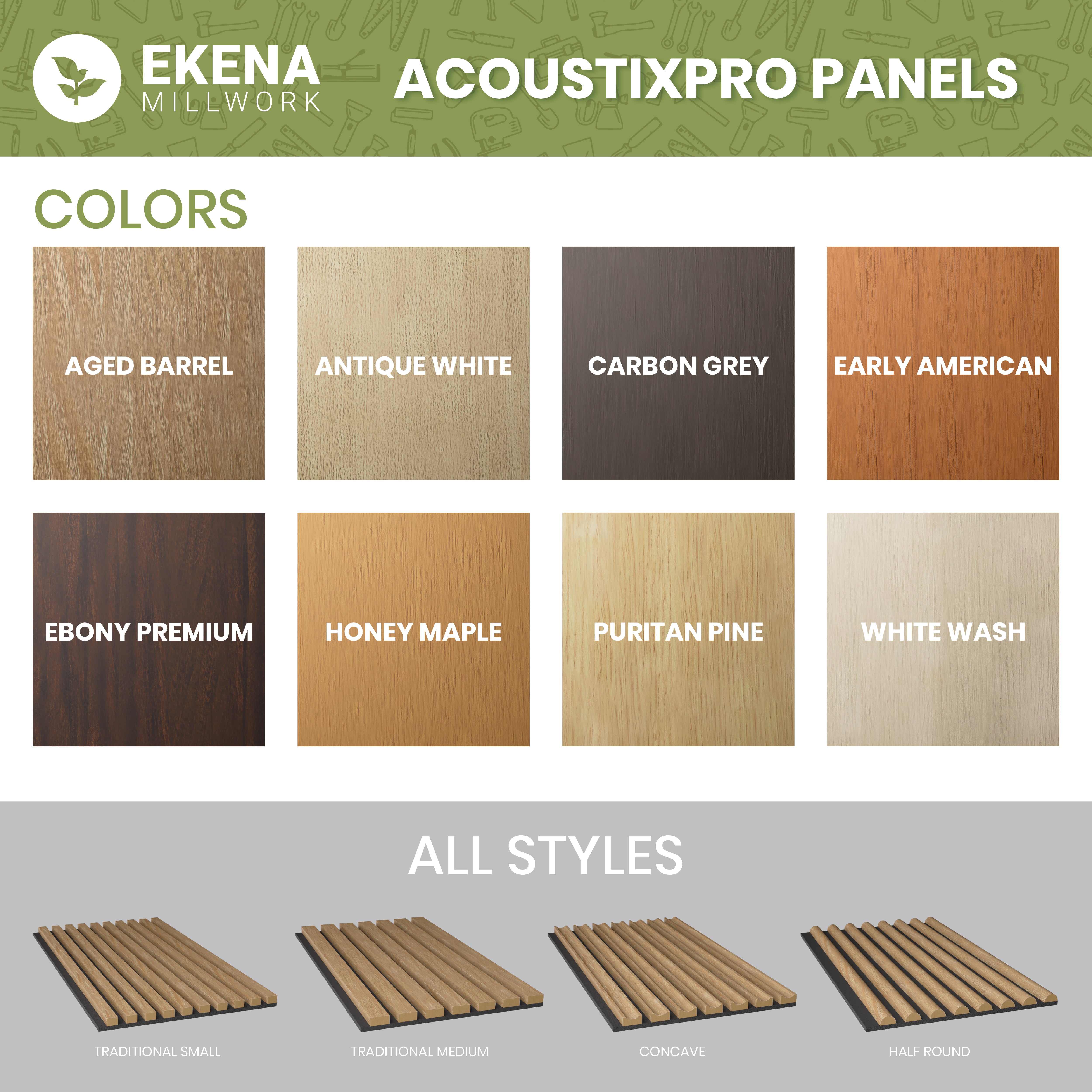 Premium Acoustic Slat Wood Wall Panel - Concave Slats for Noise Reduction & Stylish Decor - Perfect for Home Theaters, Offices & Recording Studios