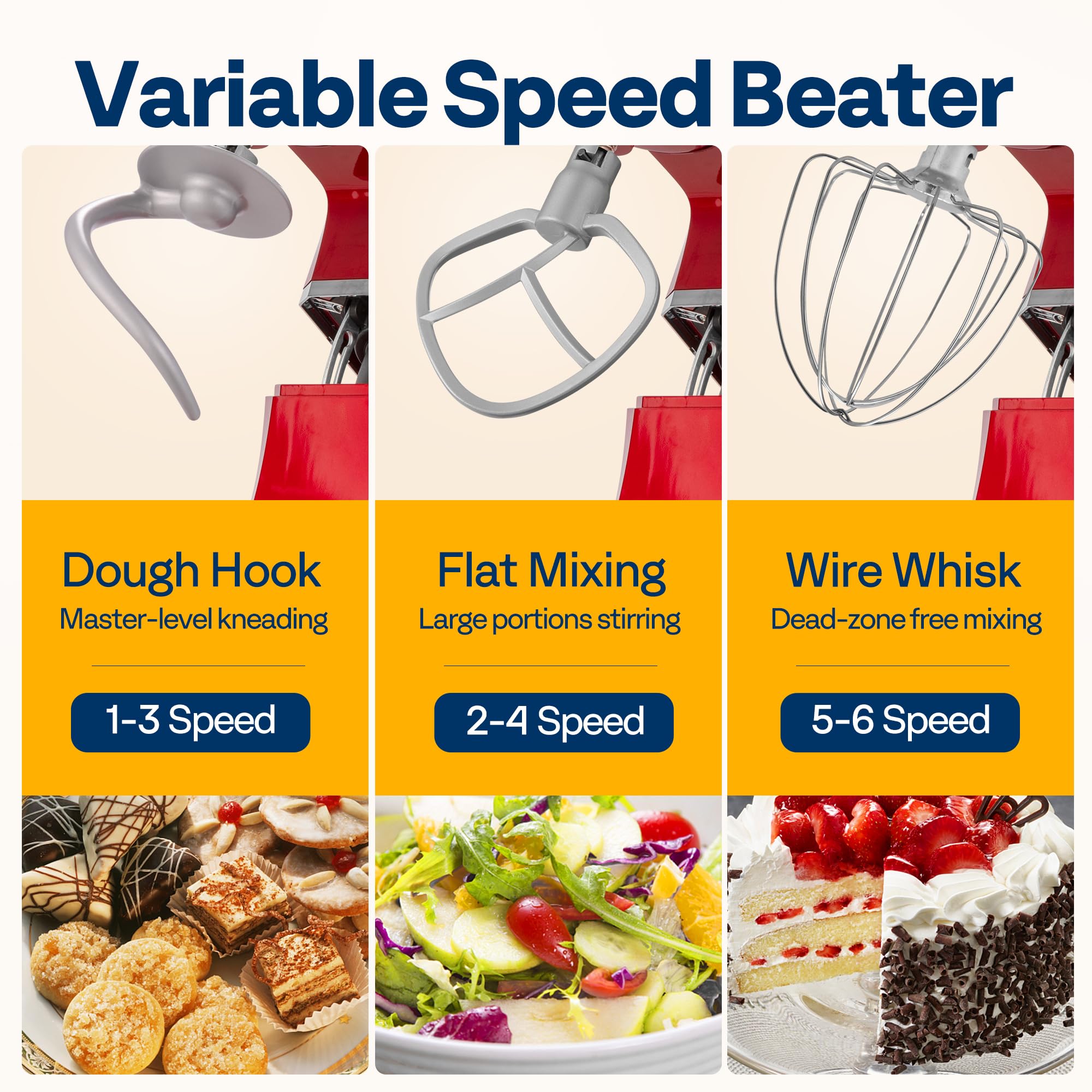 VIVOHOME 9-in-1 Electric Stand Mixer with Fermentation Function, 6-Speed 7.5-Quart Kitchen Mixer - Includes Meat Grinder, Juice Blender, Vegetable Slicer, Pasta & Cookie Maker (Red) - Perfect for Baking, Cooking, Meal Prep & Large Family Gatherings