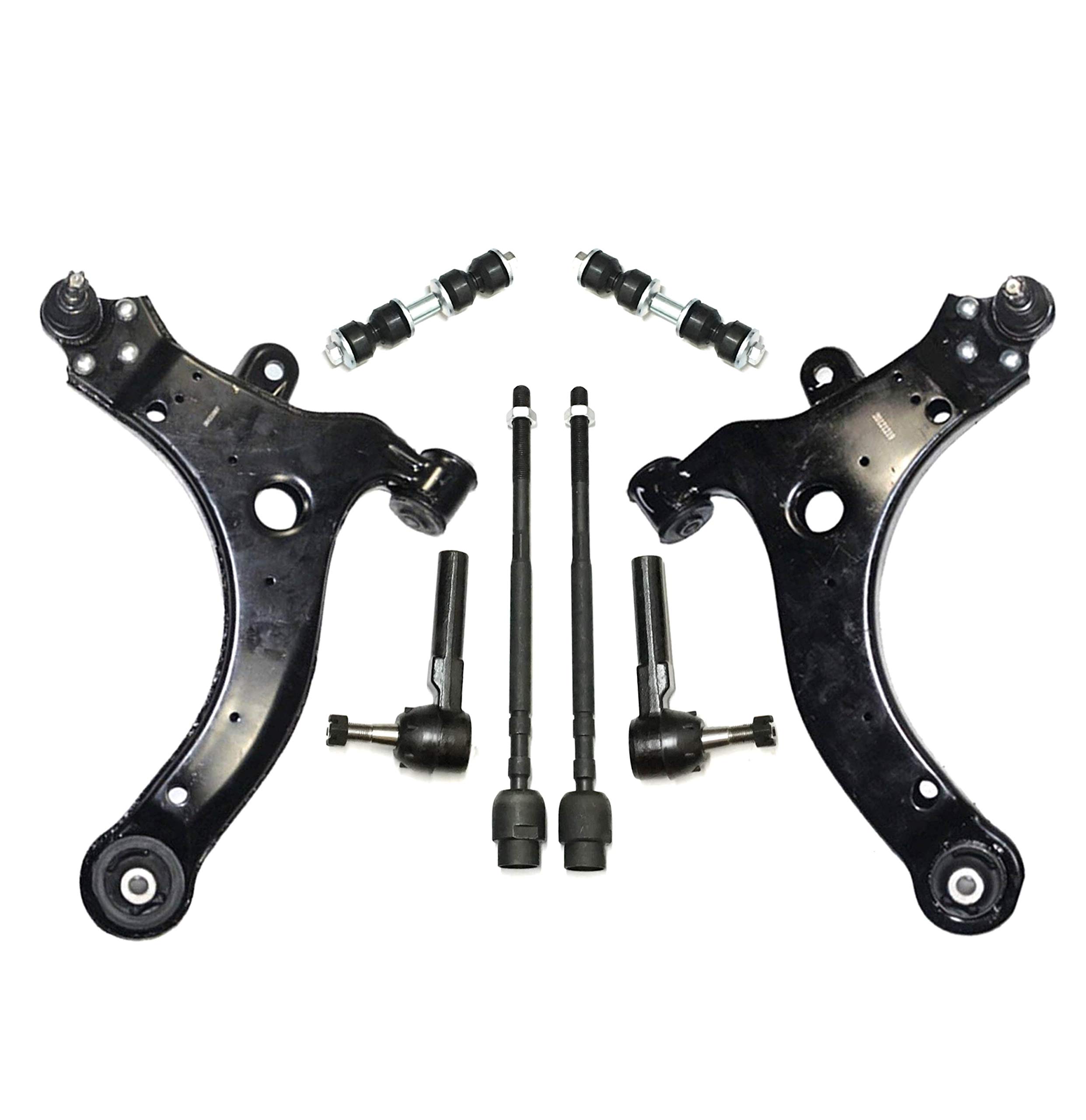 PartsW - 8-Piece Suspension Kit for BUICK LACROSSE & CHEVROLET IMPALA (Excluding Police/Taxi) - Front Outer/Inner Tie Rod Ends, Sway Bars, Lower Control Arms - Perfect for Smooth Ride & Vehicle Maintenance