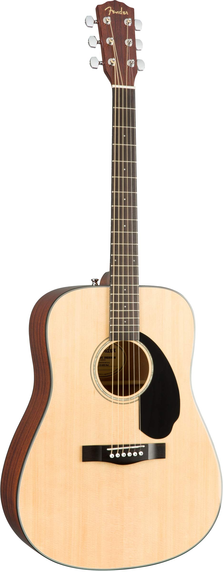 Fender CD-60S Solid Top Dreadnought Acoustic Guitar Bundle - Natural Finish with Hard Case, Tuner, Strap, Strings, Picks, Polishing Cloth & Instructional DVD | Perfect for Beginners, Live Performances & Home Practice