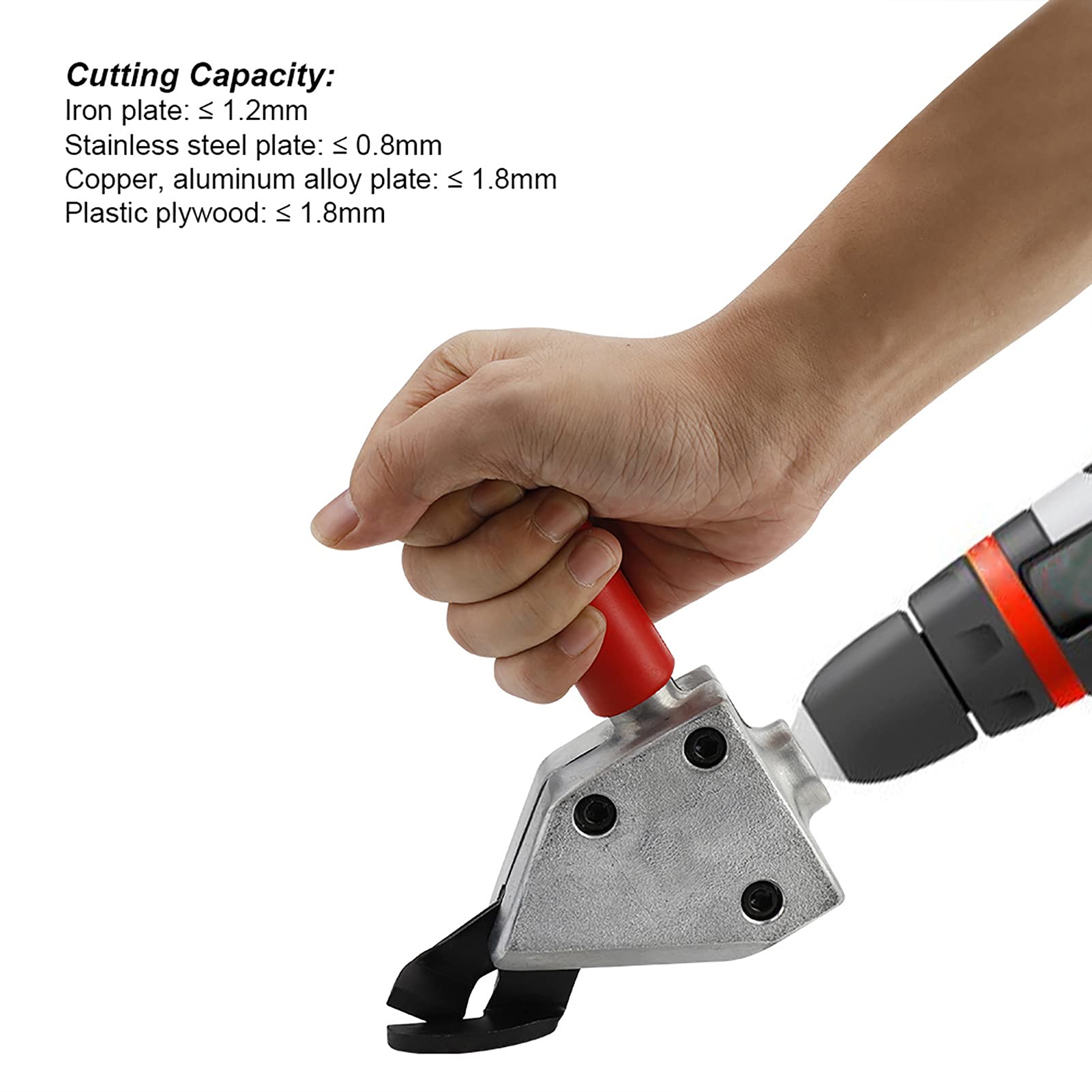 Electric Metal Sheet Cutter - Heavy Duty Steel & Iron Cutting Tool with Drill Attachment | Perfect for DIY Projects, HVAC Work & Metal Fabrication (Power Tool Not Included)