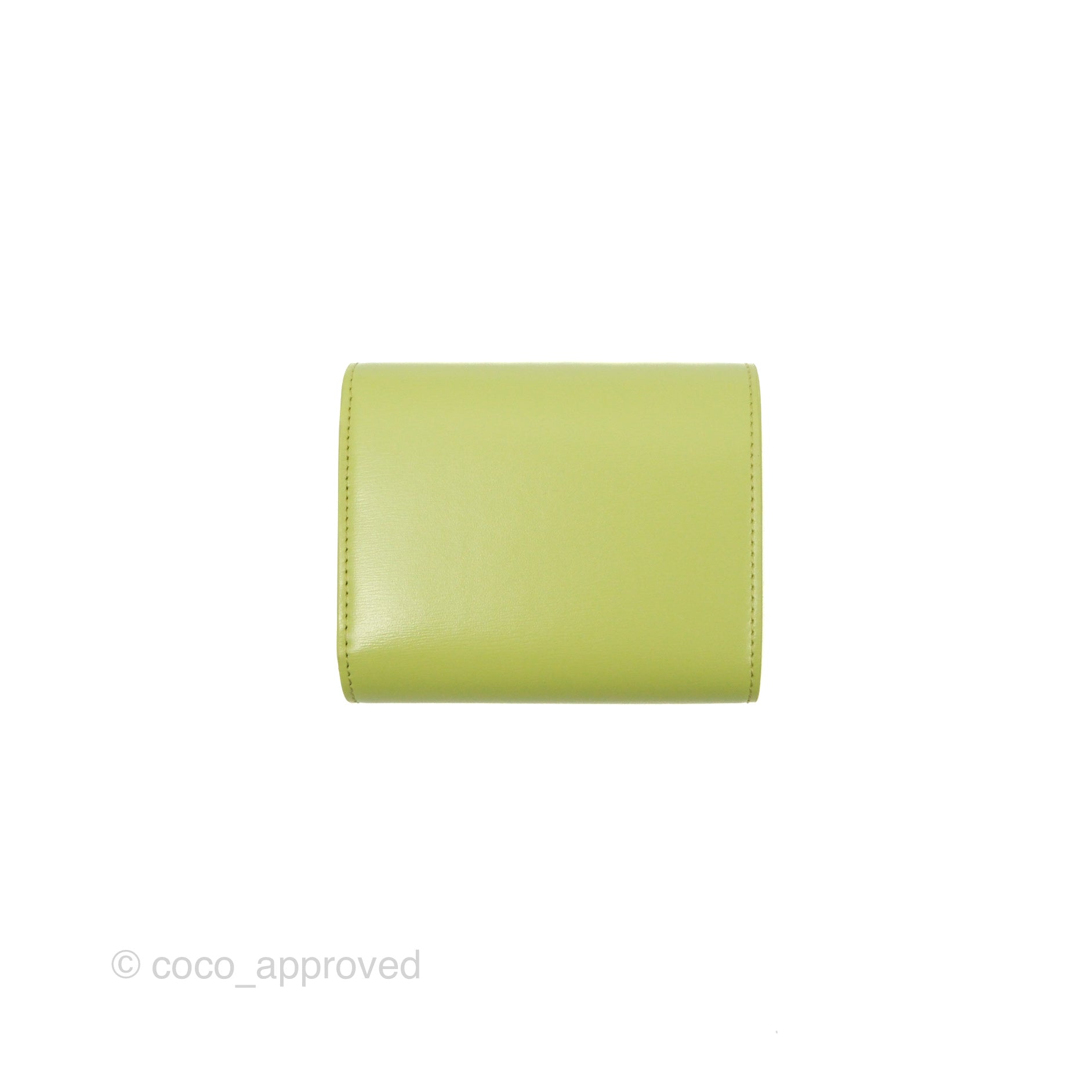 Celine Small Triomphe Flap Wallet in Avocado Green | Shiny Calfskin Leather | Luxury Women's Wallet for Everyday Use & Special Occasions