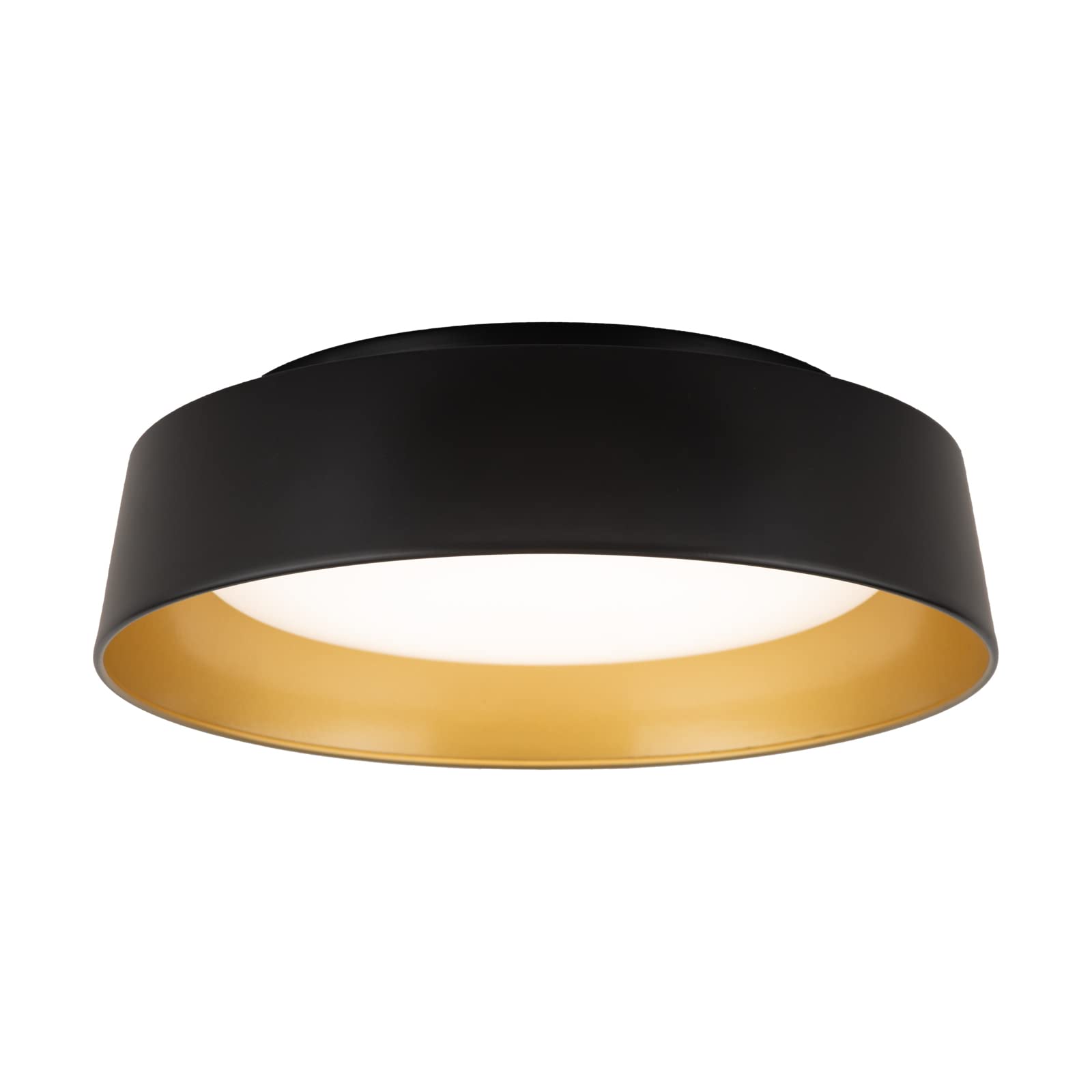 12.5 Inch LED Flush Mount Ceiling Light Fixture - 26W Super Bright 1350 Lumens - 3 Color Temperatures (3000K/4000K/5000K) - Matte Black with Gold Accent - Dimmable Modern Ceiling Lamp for Bedroom, Hallway, Bathroom, Kitchen, Living Room & Outdoor Spaces