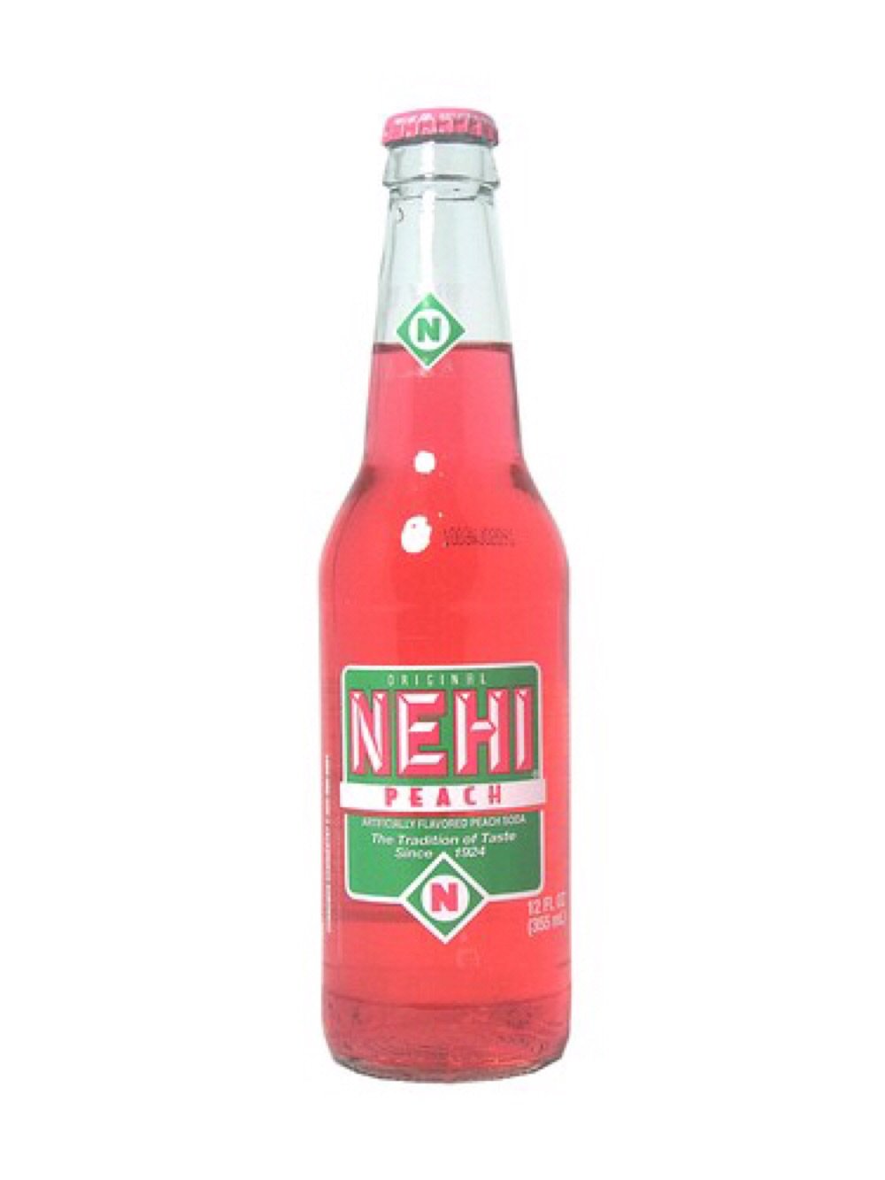 Nehi Peach Soda 12 Oz Glass Bottles (12 Pack) - Refreshing Vintage Flavor for BBQs, Parties & Nostalgic Beverage Lovers