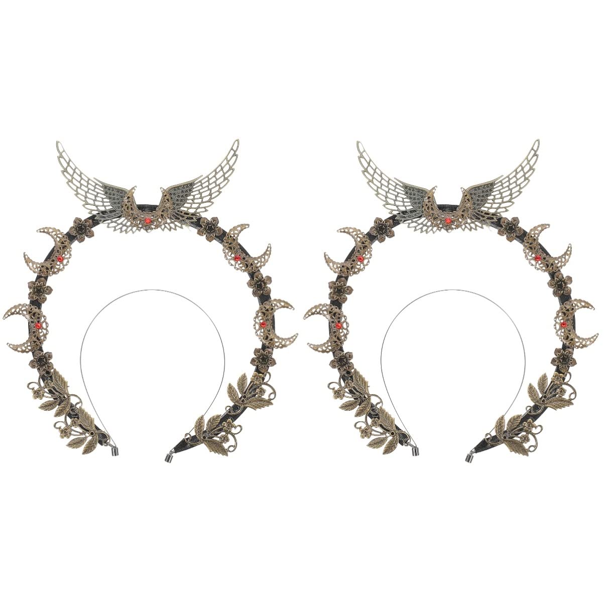 Beaupretty 2-Pack Lightweight Gothic Hair Bands with Spikes - Elegant Hair Accessories for Women, Wedding, Pageant, Dance & Special Occasions | Perfect for Cosplay, Gothic Fashion & Alternative Style Events