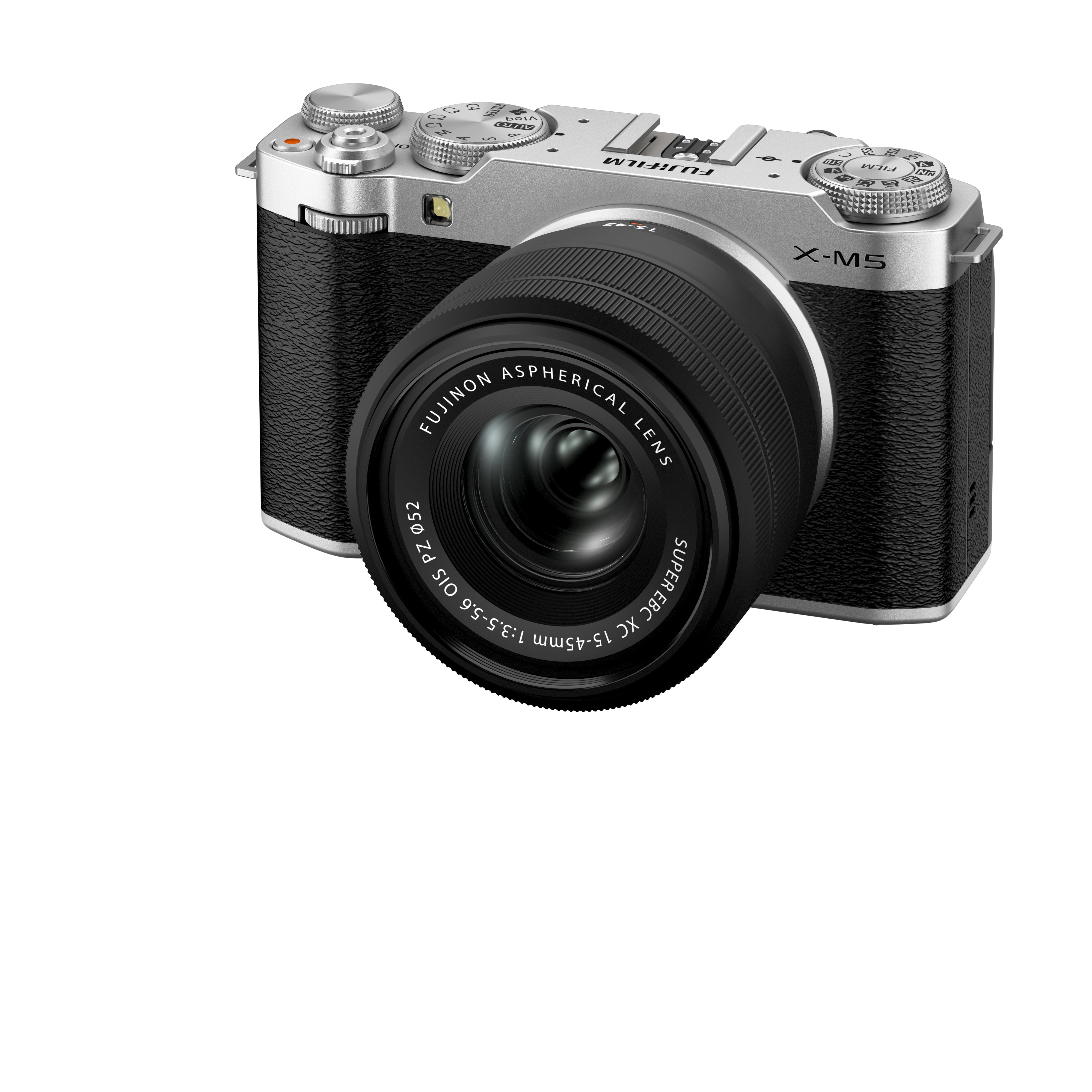 FUJIFILM X-M5 Mirrorless Digital Camera with 15-45mm f/3.5-5.6 OIS Lens Kit (Silver) - Perfect for Travel Photography, Vlogging & Street Shooting