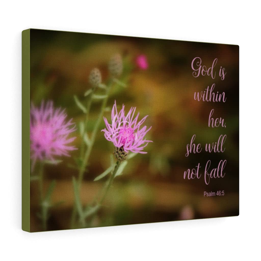 Christian Wall Art with Bible Verse Psalm 46:5 - Inspirational Scripture Print for Home Decor, Ready to Hang (Perfect for Bedroom, Living Room & Church Gifts)