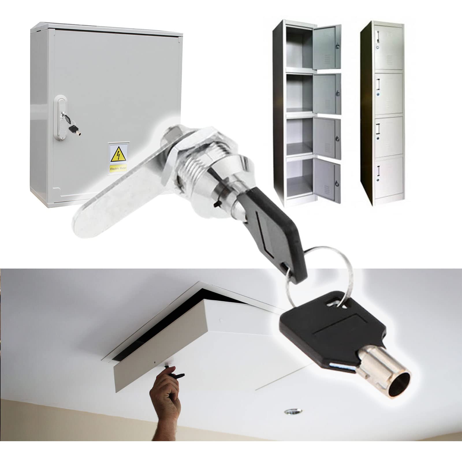 16mm Zinc Alloy Drawer Tubular Lock with 2 Keys - Secure Cam Cylinder for Mailbox, Cabinet, Tool Box & Door Hardware (Ideal for Home, Office & Storage Security)