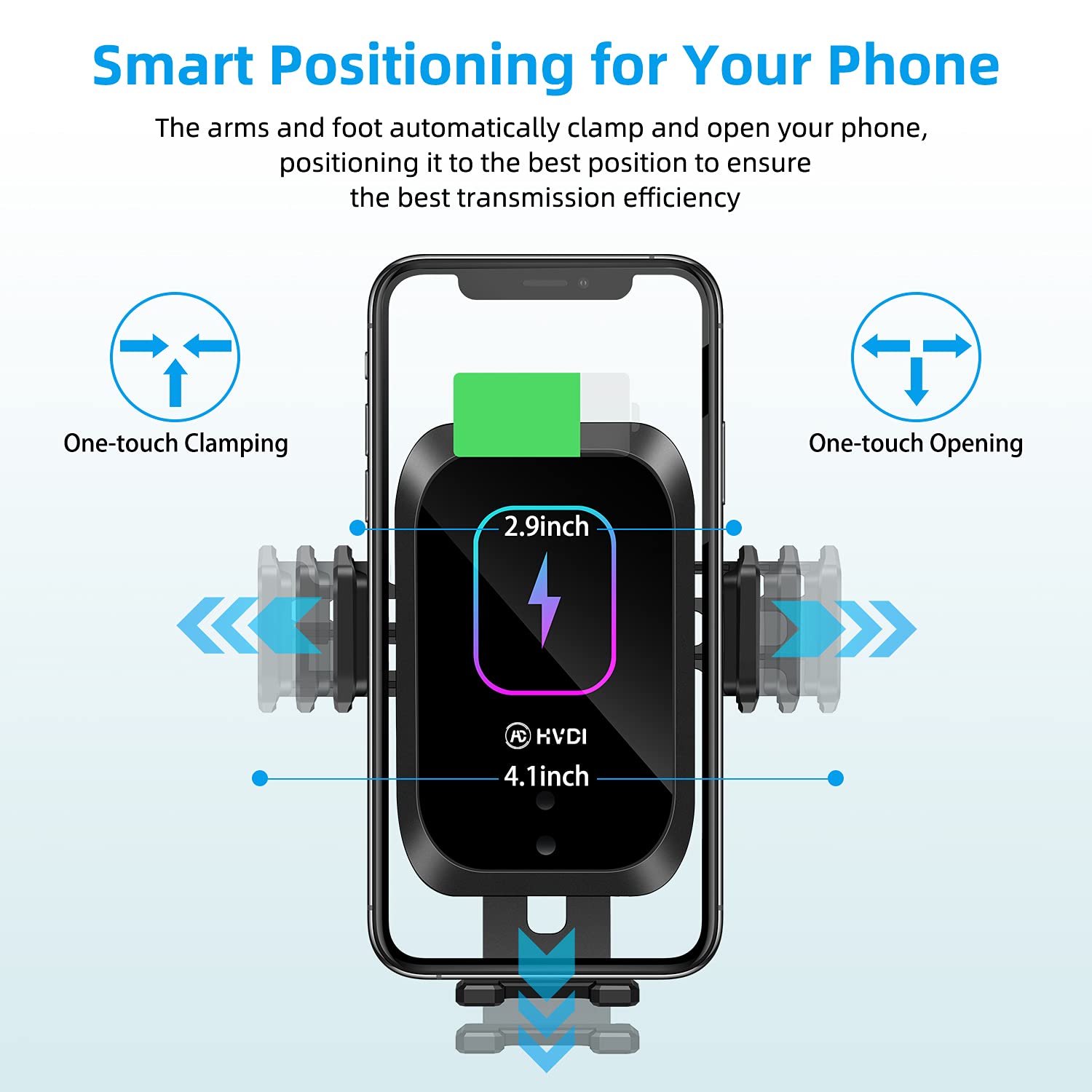 Wireless Car Charger CD Slot Phone Mount - 15W Qi Fast Charging, Auto-Clamping & Infrared Smart Sensor - Compatible with iPhone 13 Pro Max/12/11/X/8 & Samsung S21/S20/S10/S9 - Perfect for Hands-Free Driving & Safe Charging on the Go