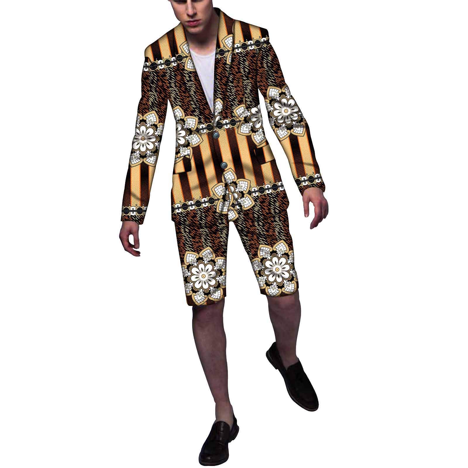 African Men's Ankara Dashiki Suit Set - Wax Print Formal Jacket & Pants for Weddings, Parties & Special Occasions | Long Sleeve Traditional African Attire