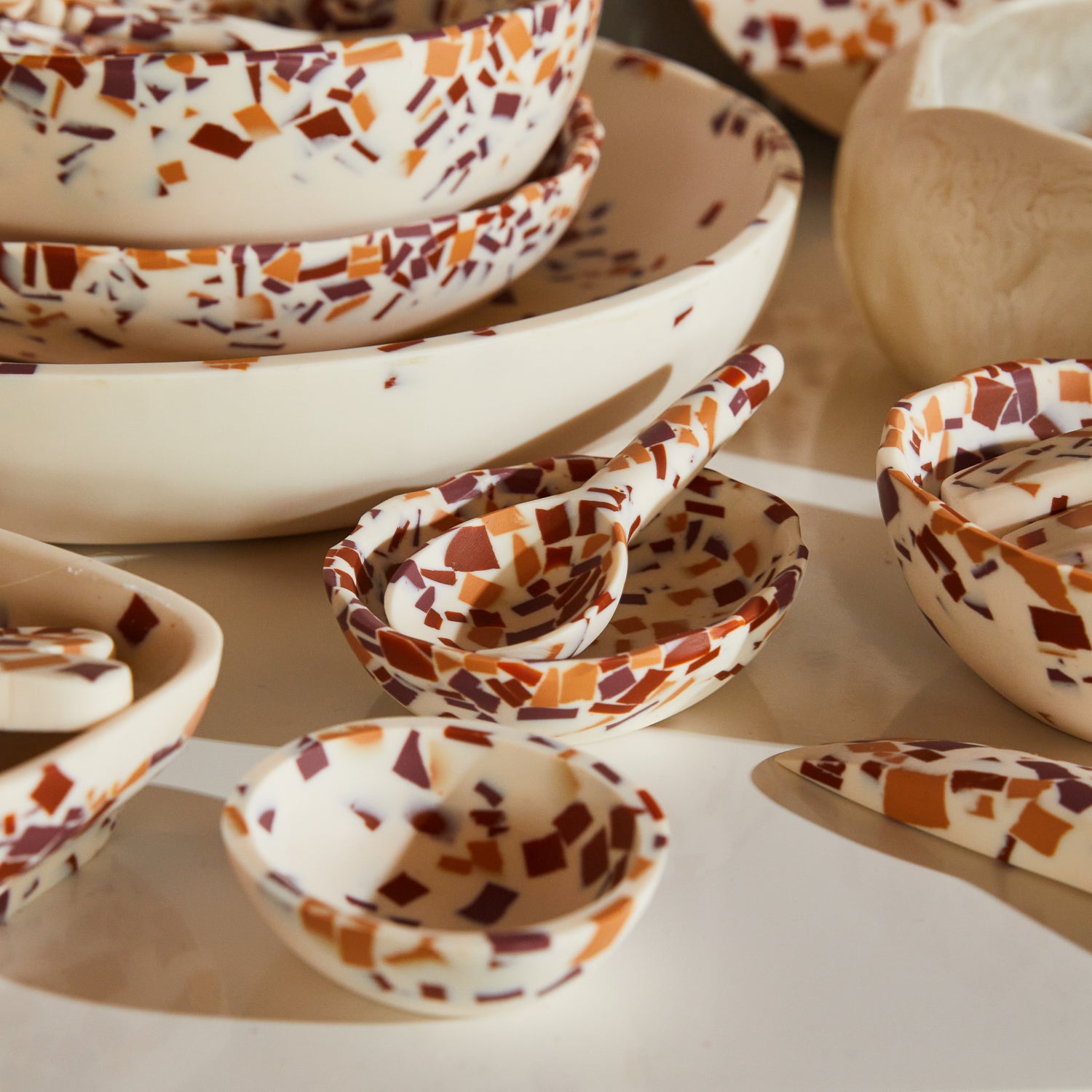Una Mini Bowl - Stylish Nougat Terrazzo Design | Perfect for Snacks, Salads & Home Decor | Durable Ceramic Serving Dish for Kitchen & Dining