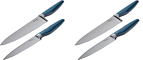 Premium Ayesha Curry Japanese 2-Piece Chef Knife Set - Twilight Teal Kitchen Knives for Professional Cooking & Home Chefs | Perfect for Slicing, Dicing & Meal Prep