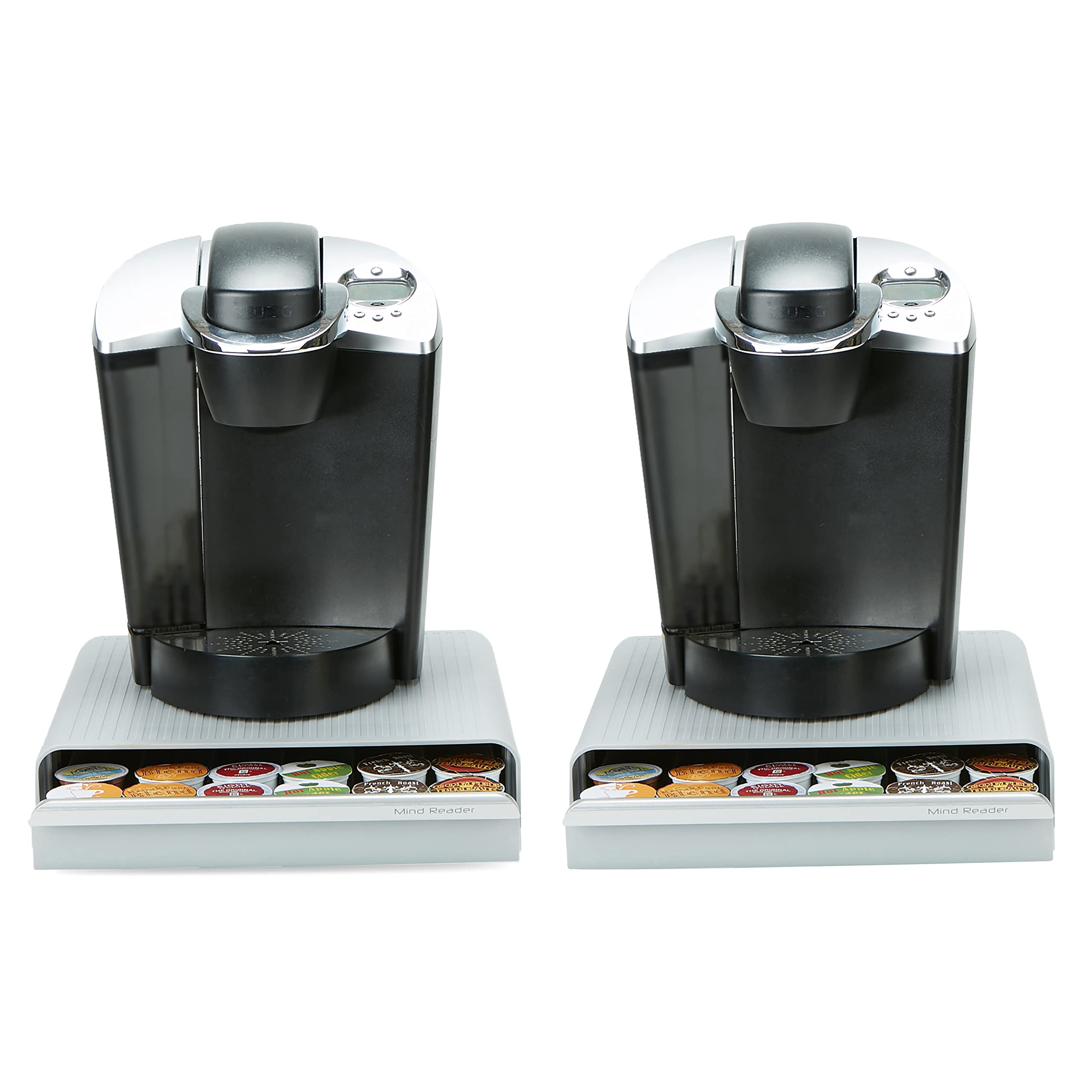 Mind Reader Single Serve Coffee Pod Organizer Drawer - Set of 2, Holds 36 K-Cups - Compact Countertop Storage (12.75