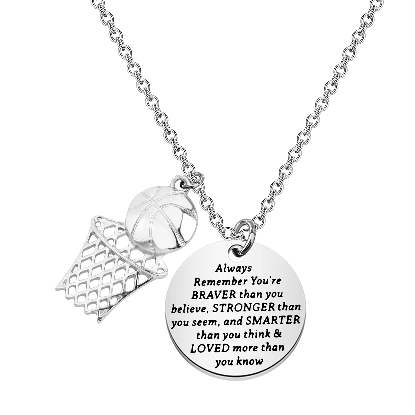 BNQL Basketball Pendant Necklace - Sterling Silver Basketball Jewelry for Men & Women - Perfect Gift for Basketball Lovers, Team Players & Fans - Great for Games, Birthdays & Sports Events