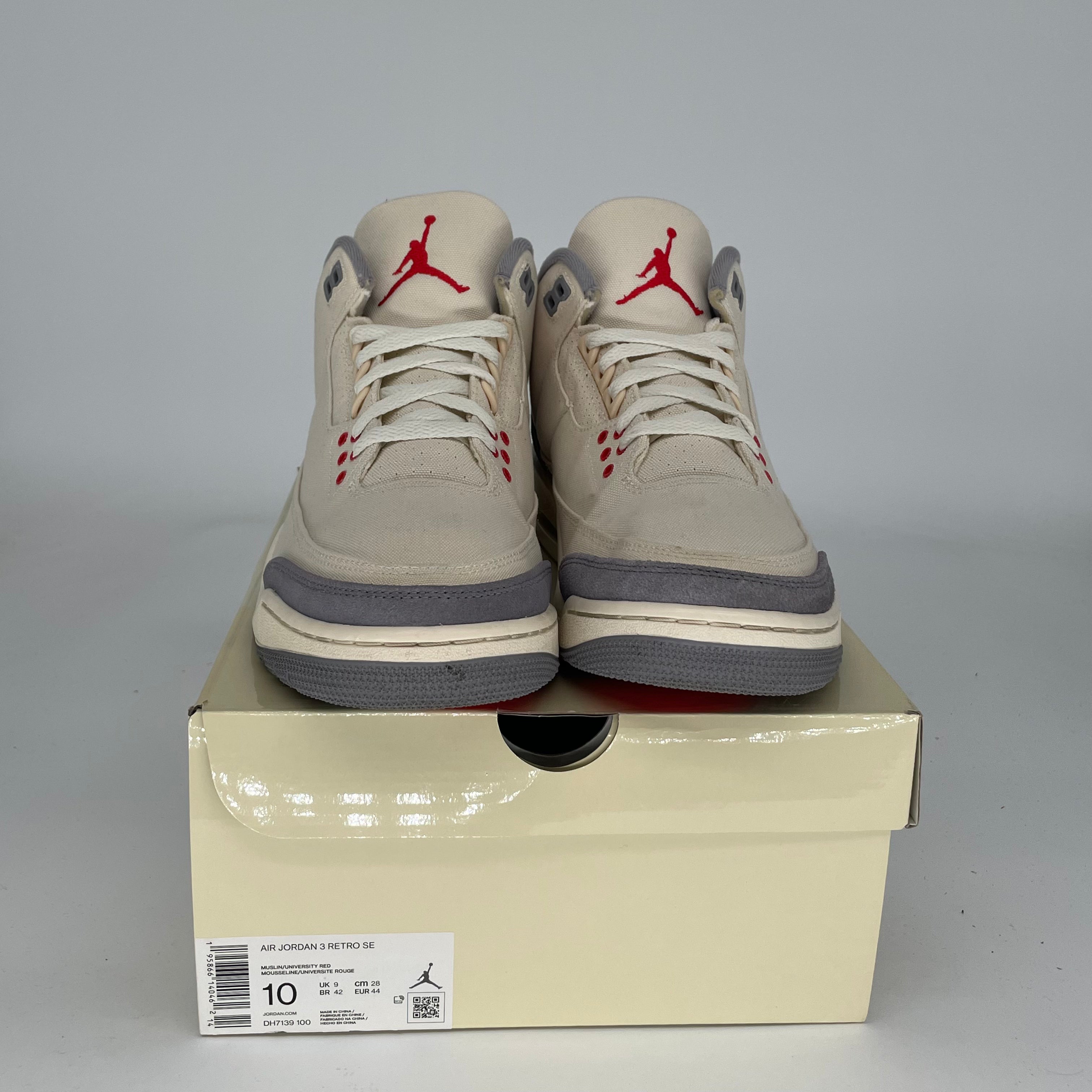 Air Jordan 3 Retro 'Muslin' Men's Basketball Shoes Size 10 - DH7139-100 | Authentic Sneakers for Casual Wear, Street Style & Sneaker Collectors