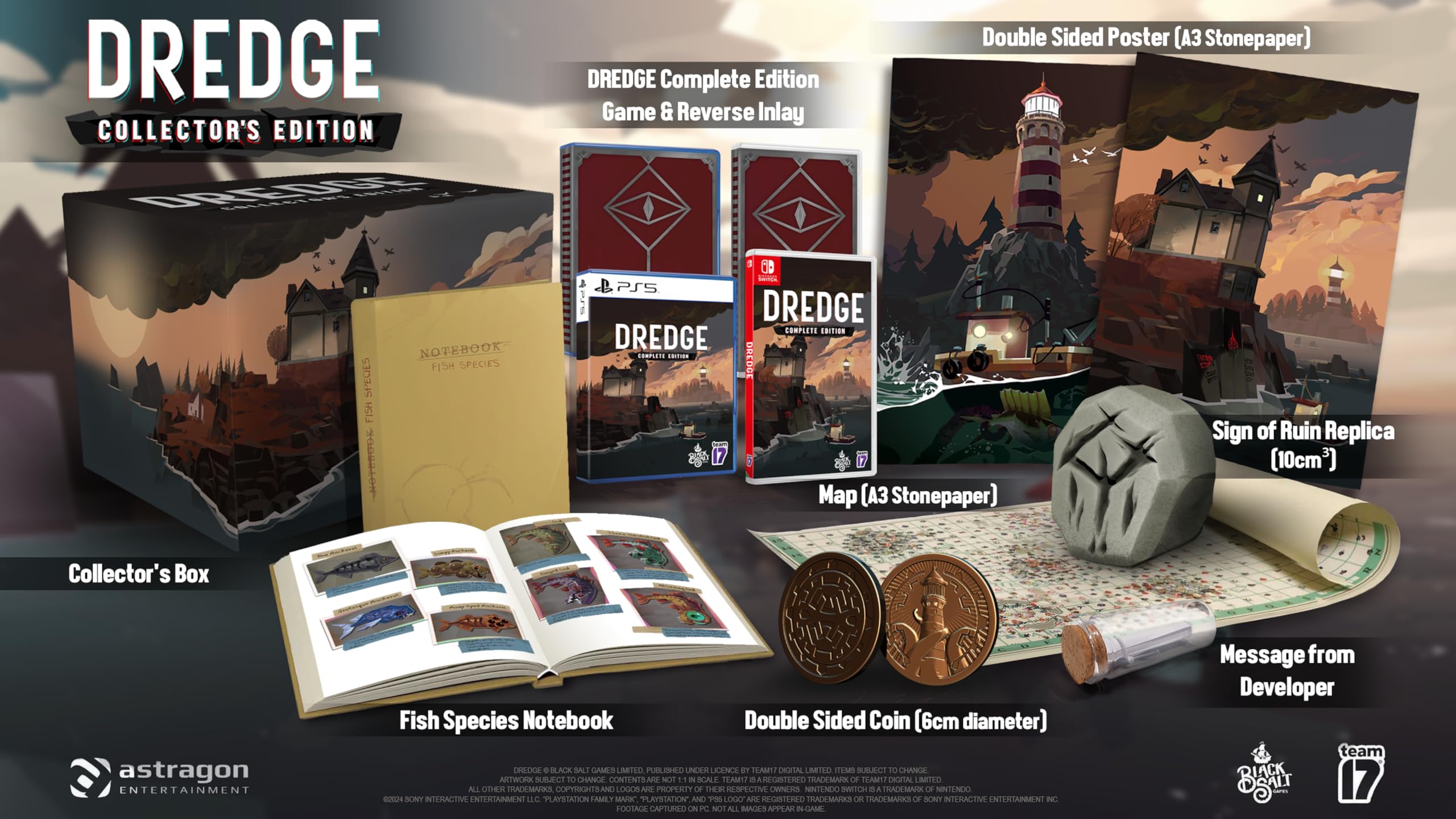 DREDGE Complete Collector's Edition for Nintendo Switch - Limited Edition Horror Fishing Adventure Game - Perfect for Horror Fans & Nintendo Switch Collectors - Play at Home or On-The-Go