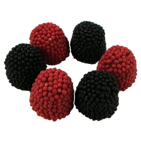Premium Red & Black Raspberries Gummy Candy - 2.2 Lbs Bulk Bag | Natural Fruit Flavors | Vegan & Gluten-Free Snacks for Parties, Movie Nights & Office Treats