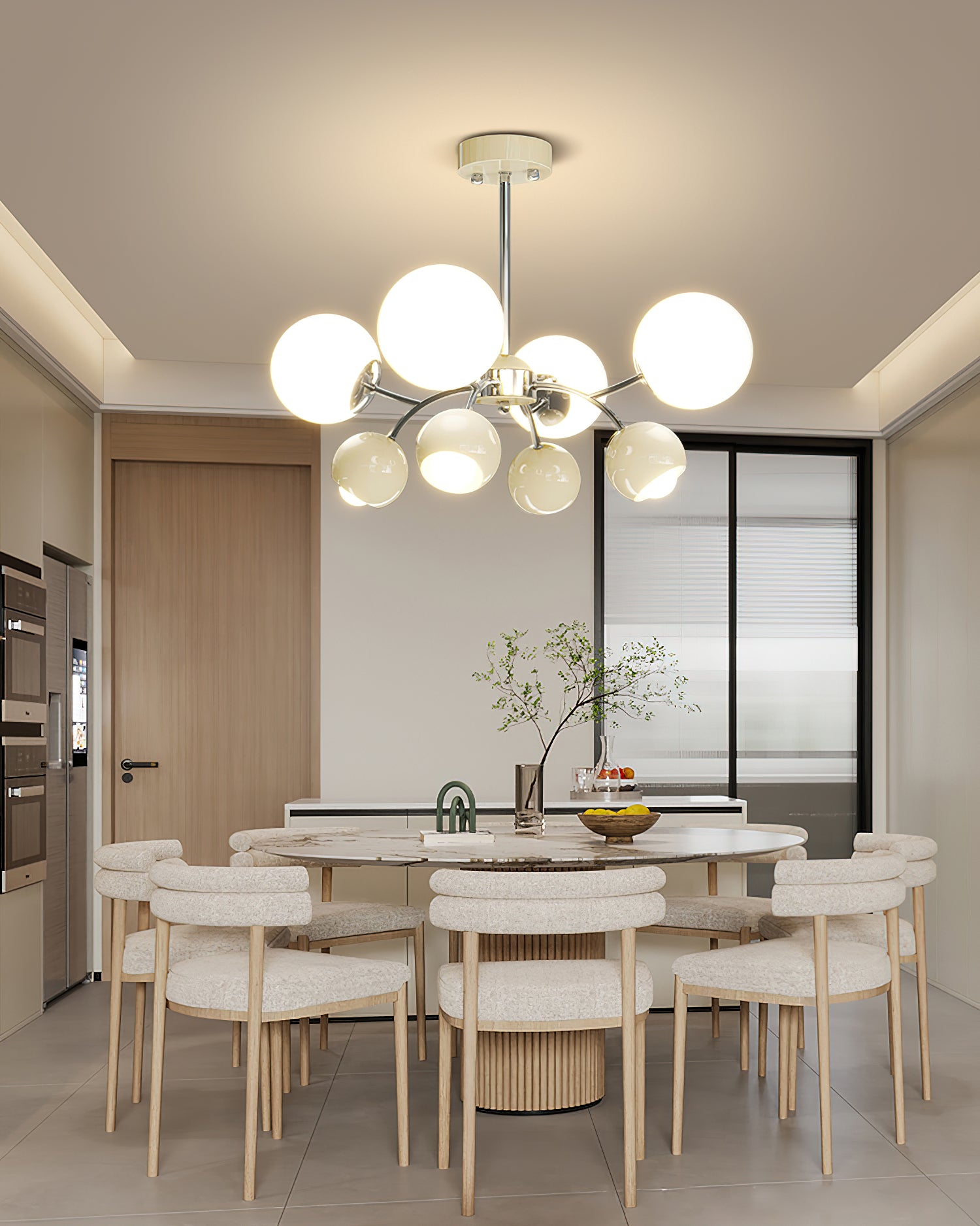 Celestial Spheres Chandelier - Modern Crystal Ceiling Light Fixture for Dining Room, Living Room & Bedroom | Elegant Home Decor Lighting for Weddings & Luxury Interiors