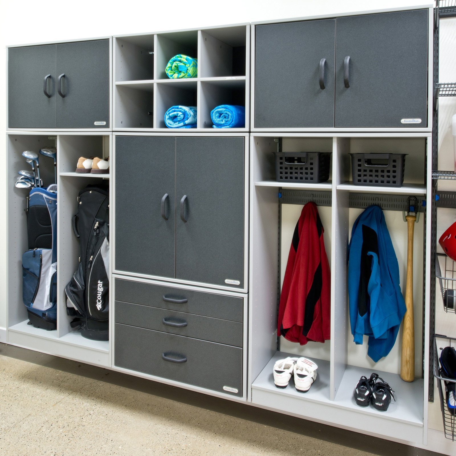 FreedomRail GO-Locker Shelf Unit - Space Saving Storage Solution for Closet, Garage & Office Organization - Perfect for Shoes, Tools & Home Essentials