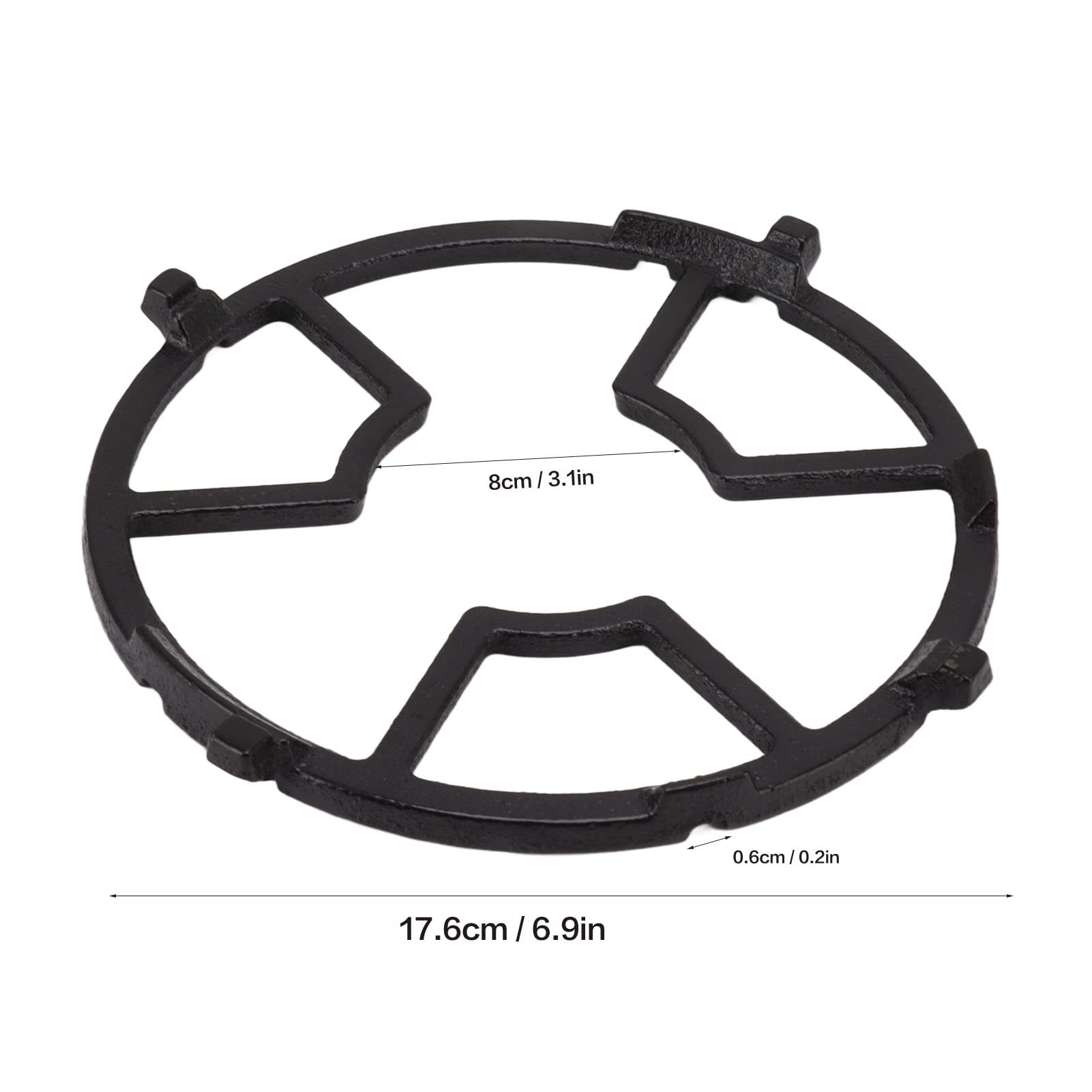 Premium Cast Iron Wok with Non-Slip Black Stove Rack - Universal Kitchen & Camping Cookware, Round Moka Pot Holder, Gas Cooktop Range Pan Grate Support Stand for Gas Hob Accessories - Perfect for Stir-Frying, Boiling & Outdoor Cooking