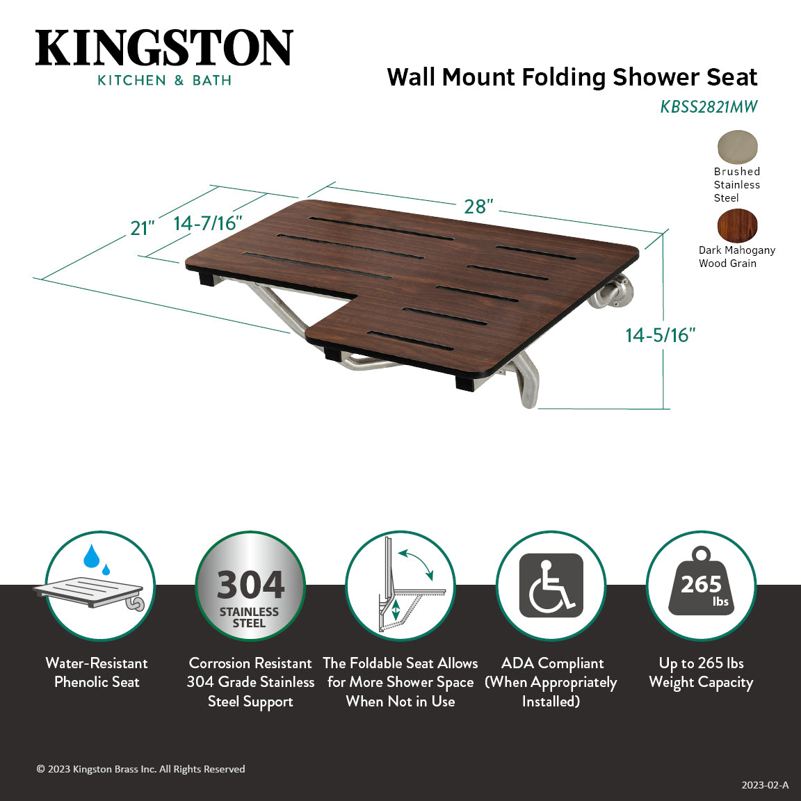 ADA Compliant Fold Down Shower Seat - 28
