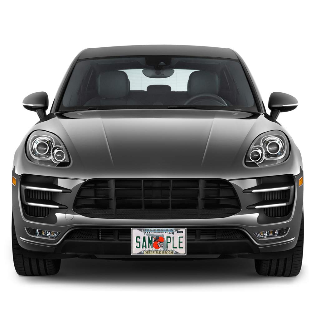 Premium Metal Insert License Plate Frame - Weatherproof Car Accessory with Gold Finish & 4 Holes - Perfect for Deerfield Beach & Coastal Areas - Durable Car Decoration for Trucks, SUVs & Vehicles