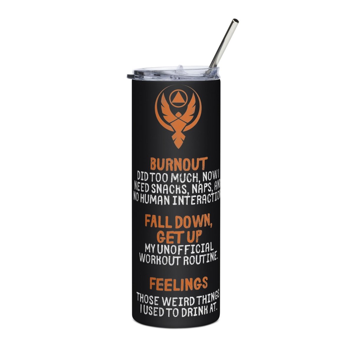 Sober Translations Vol. 4 - 20 oz Stainless Steel Tumbler with Lid & Straw | Insulated Travel Mug for Hot & Cold Drinks | Perfect for Coffee, Tea, and Smoothies On-The-Go