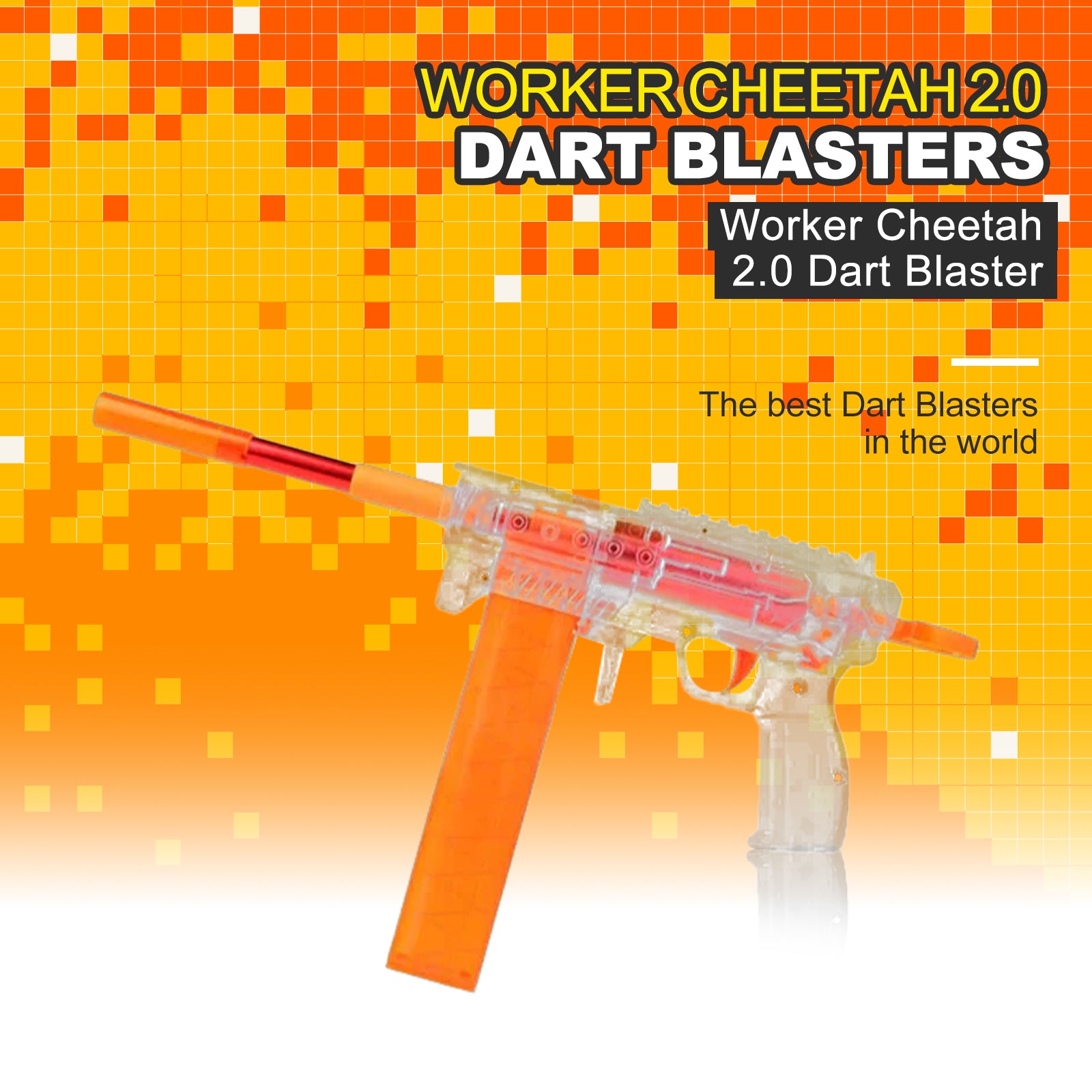 Worker Cheetah 2.0 Dart Blaster - High Performance Foam Dart Gun for Outdoor Games, Nerf Battles & Backyard Fun - Perfect for Kids, Teens & Adults