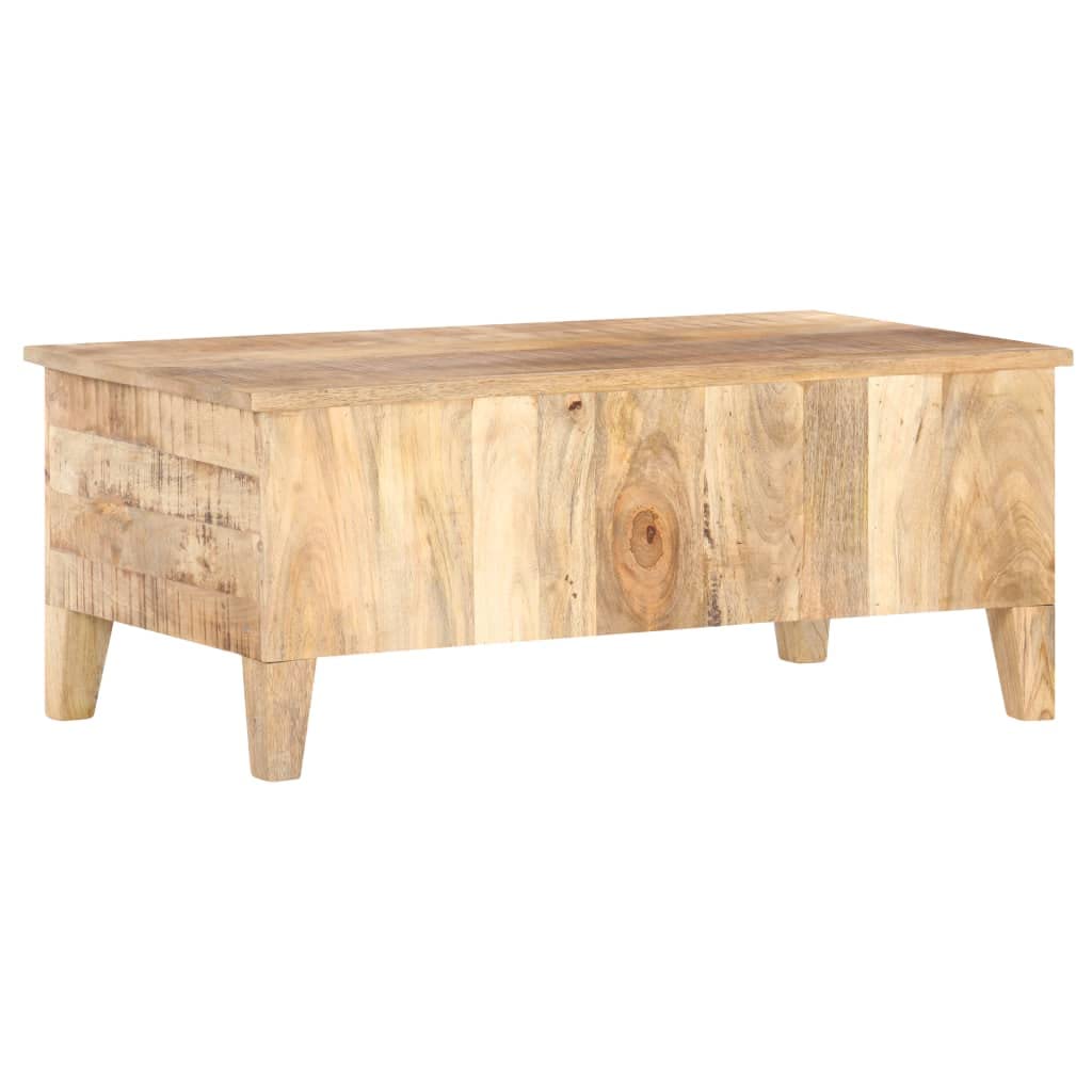 Rustic Square Coffee Table with Storage - 39.4