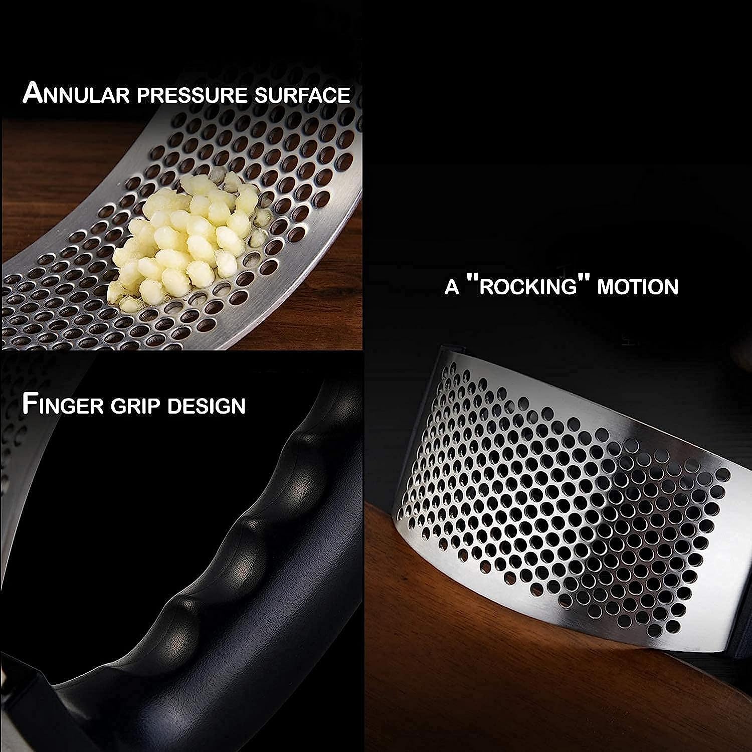 Premium 2-in-1 Stainless Steel Garlic Press & Ginger Crusher - Heavy Duty Kitchen Gadget for Chopping, Mincing, and Grinding - Perfect for Cooking, Baking, and Meal Prep