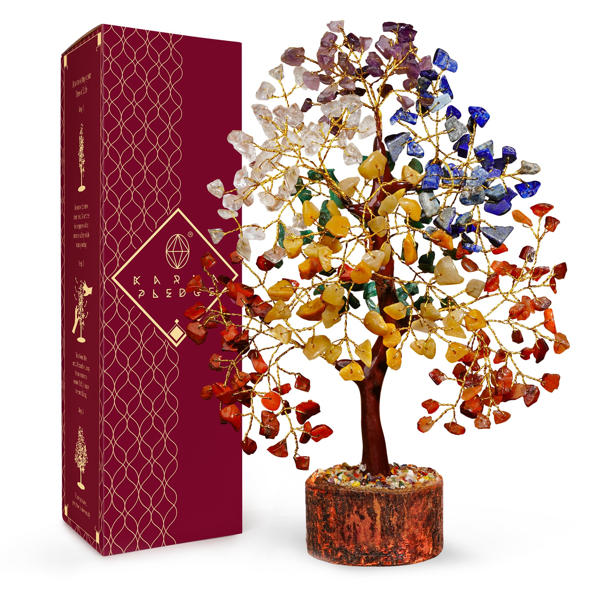 7 Chakra Healing Crystal Tree of Life - Handmade Bonsai for Positive Energy, Money & Good Luck | Home, Office & Living Room Decor | Spiritual Gift for Women & Mom | Meditation, Feng Shui & Wellness Spaces