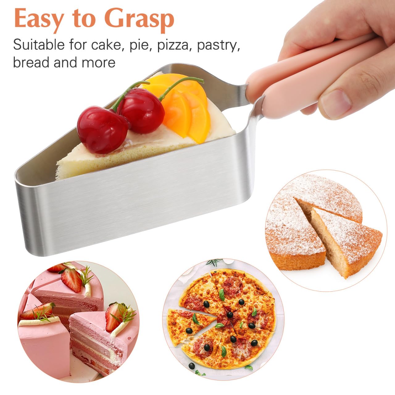 iplusmile 2-Piece Stainless Steel Cake Slicer Set - Adjustable Pie & Cheese Cake Divider with Double Handle - Perfect for Wedding, Birthday & Party Dessert Serving