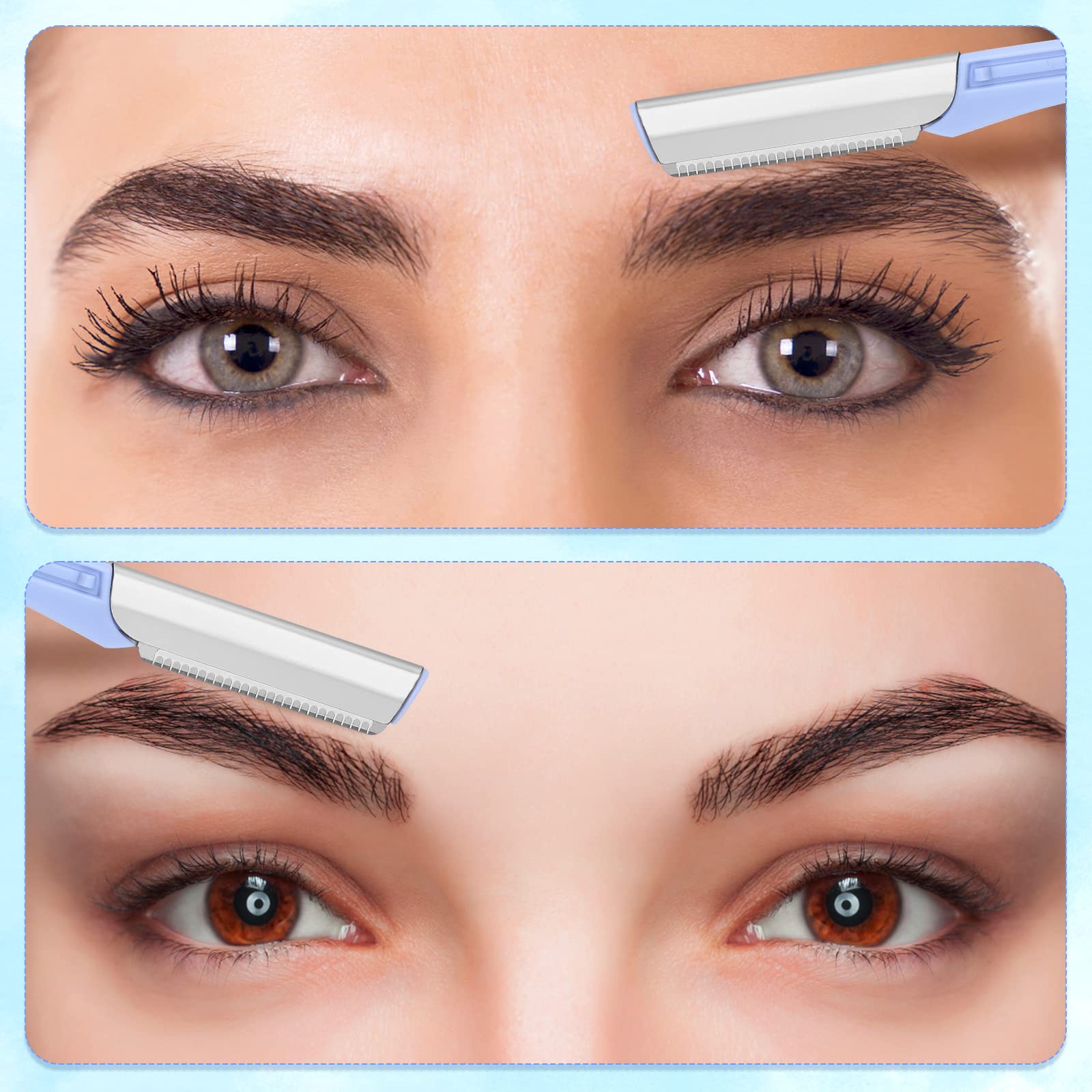 PROUSKY 4 Pack Eyebrow Razor & Face Shaver - Dermaplaning Blades for Women & Men - Precise Facial Hair Removal for Smooth Skin - Perfect for Eyebrow Shaping & At-Home Skincare Routine