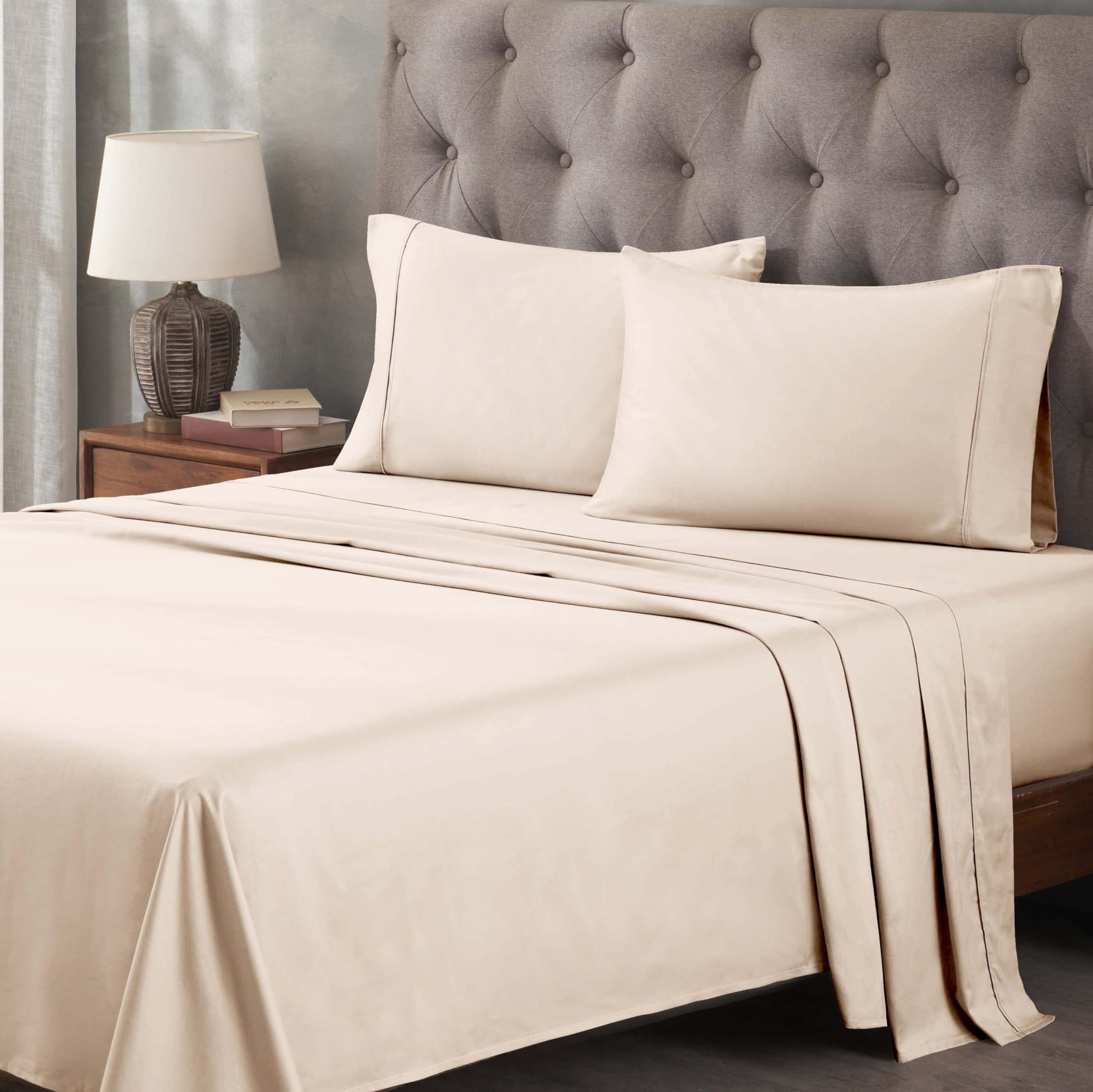 Premium 400 Thread Count 100% Egyptian Cotton Sheet Set - Soft Sateen Weave, 18