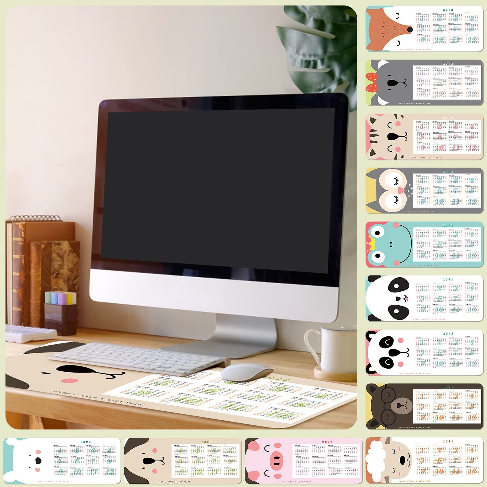 2023 Non-Slip Rubber Mouse Pad with Calendar - Large Rectangle Desk Mat for Computer, Laptop & Office Use - Perfect for Work, Gaming & Home Office Setup