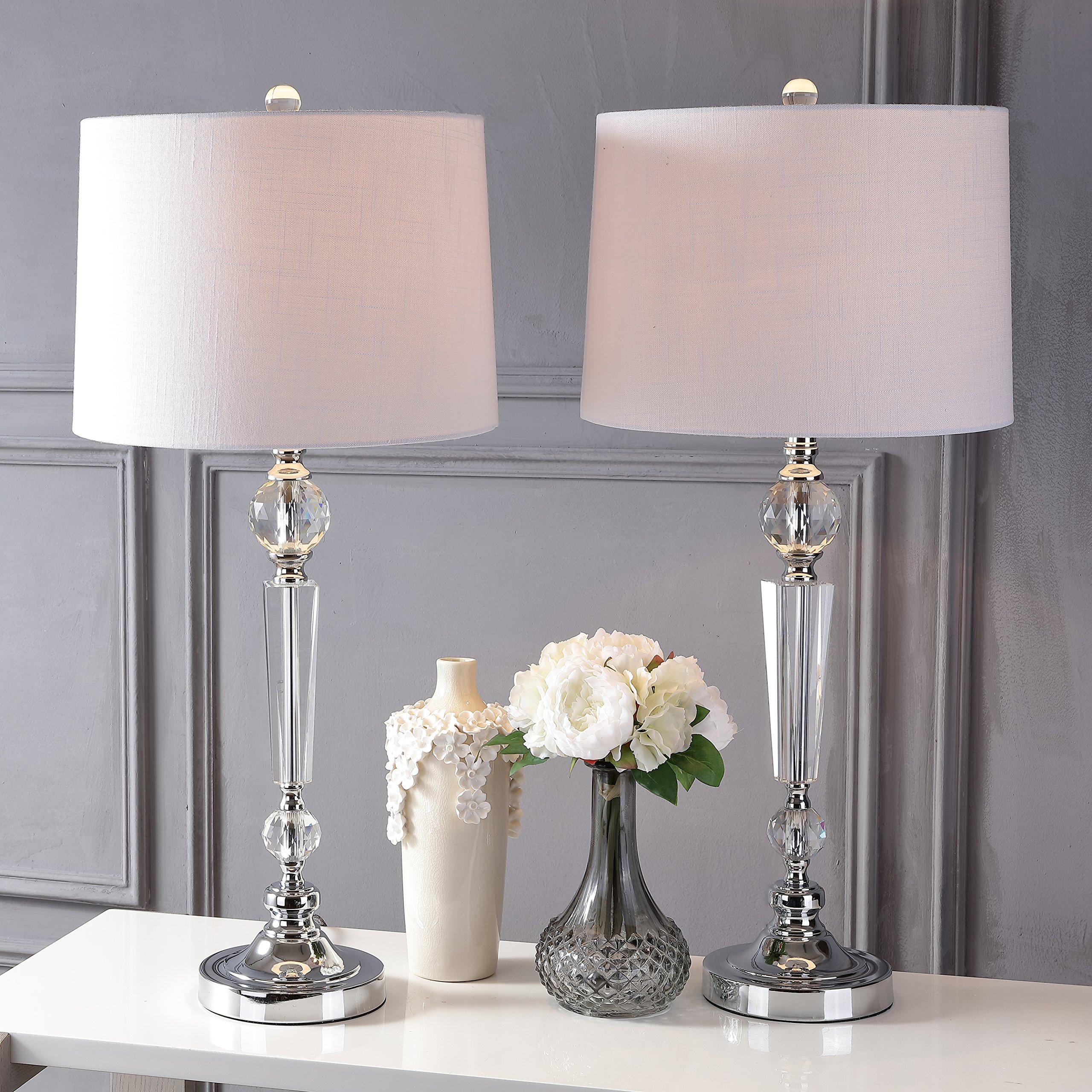 JONATHAN Y JYL2048A-SET2 Set of 2 Modern Crystal LED Table Lamps - 29.5