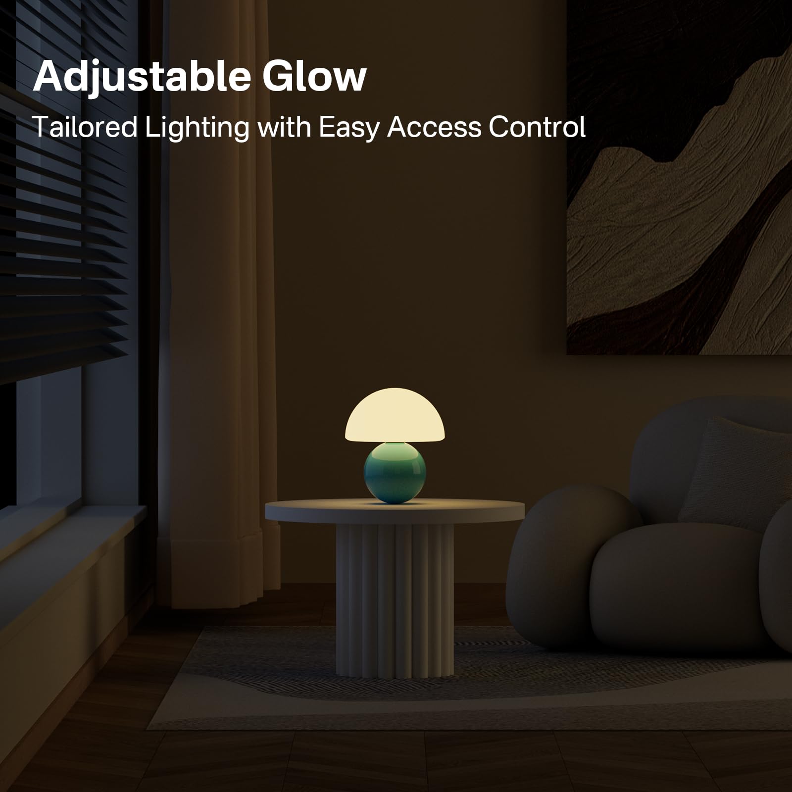 **Mushroom Lamp - Small Dimmable Table Lamp for Bedroom & Nightstand, Cute Modern Mini Lamp, Aesthetic Home Decor for Living Room, Unique Gift for Girls & Women (Blue) - Perfect for Cozy Nights & Room Ambiance**